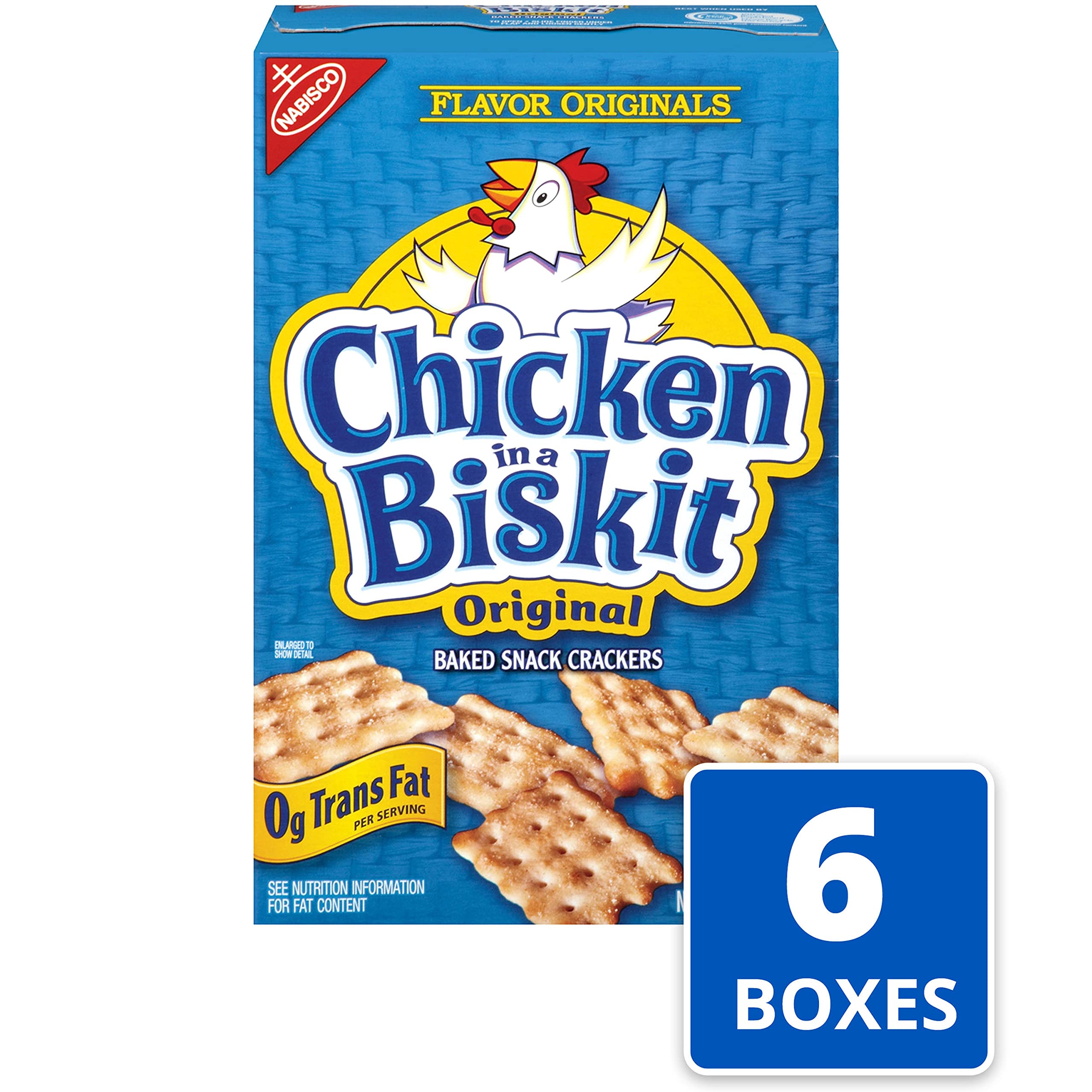 Chicken in a Biskit Original Baked Snack Crackers - 6 Pack (7.5 oz Each) | Bulk Lunch Snacks for Kids & Adults | Perfect for School, Office & Road Trips
