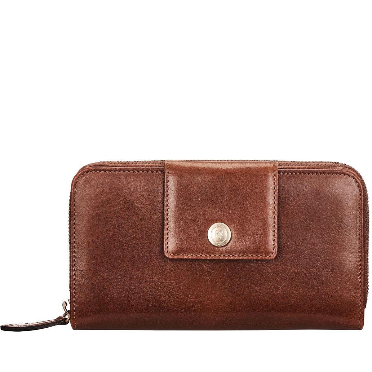 Maxwell Scott The Giorgia Genuine Leather Purse for Women - Handcrafted in Italy - Premium Chestnut Tan Leather Handbag - Perfect for Work, Travel & Everyday Use