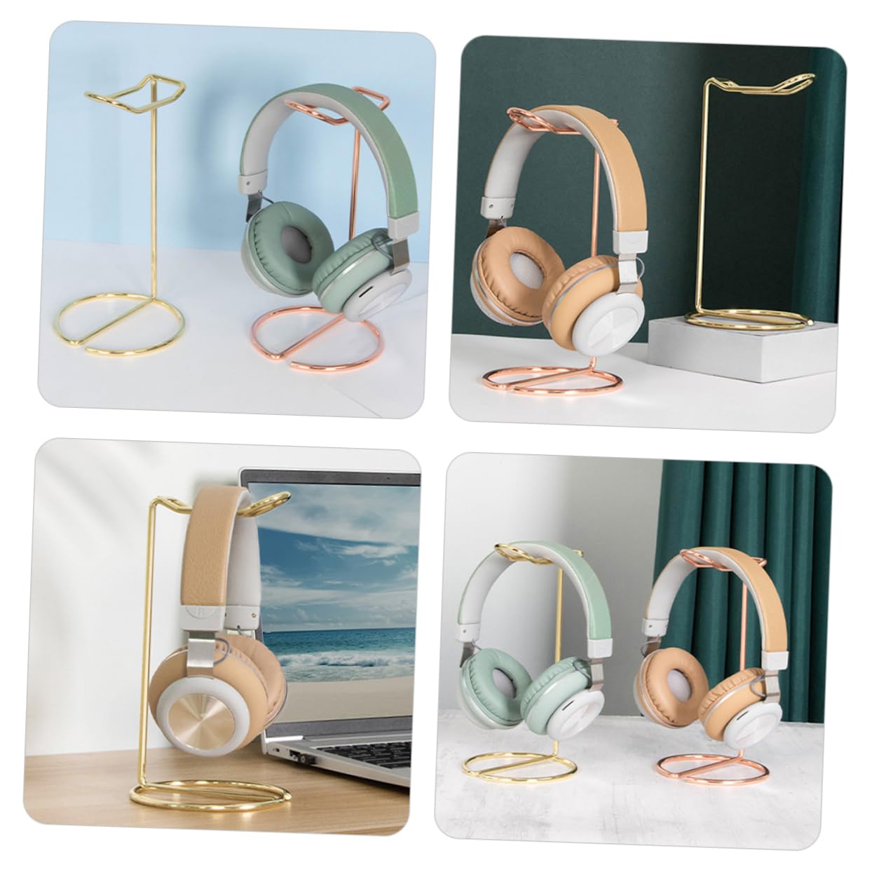 KOMBIUDA Heavy Duty Metal Headphone Stand - Dual Hook Desk Organizer for Gaming Headphones & Accessories | Perfect for Gamers, Streamers & Office Workspaces