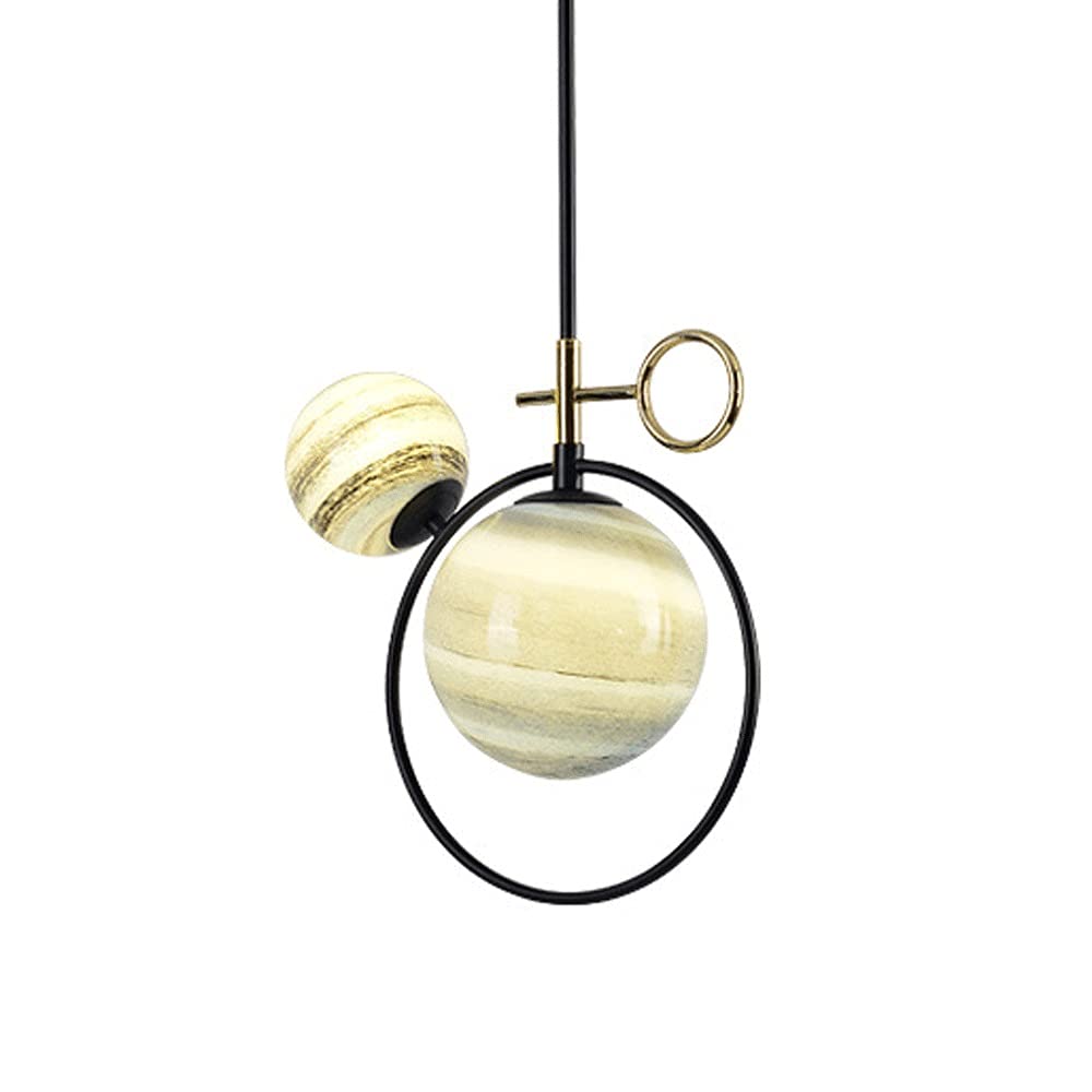 2-Lights LED Chandelier - Creative Colored Glass Pendant Light for Restaurant, Loft & Industrial Ceiling Decor | Earth-Toned Suspension Fixture with Wire Hanging | Perfect for Dining Rooms, Cafes and Modern Home Lighting