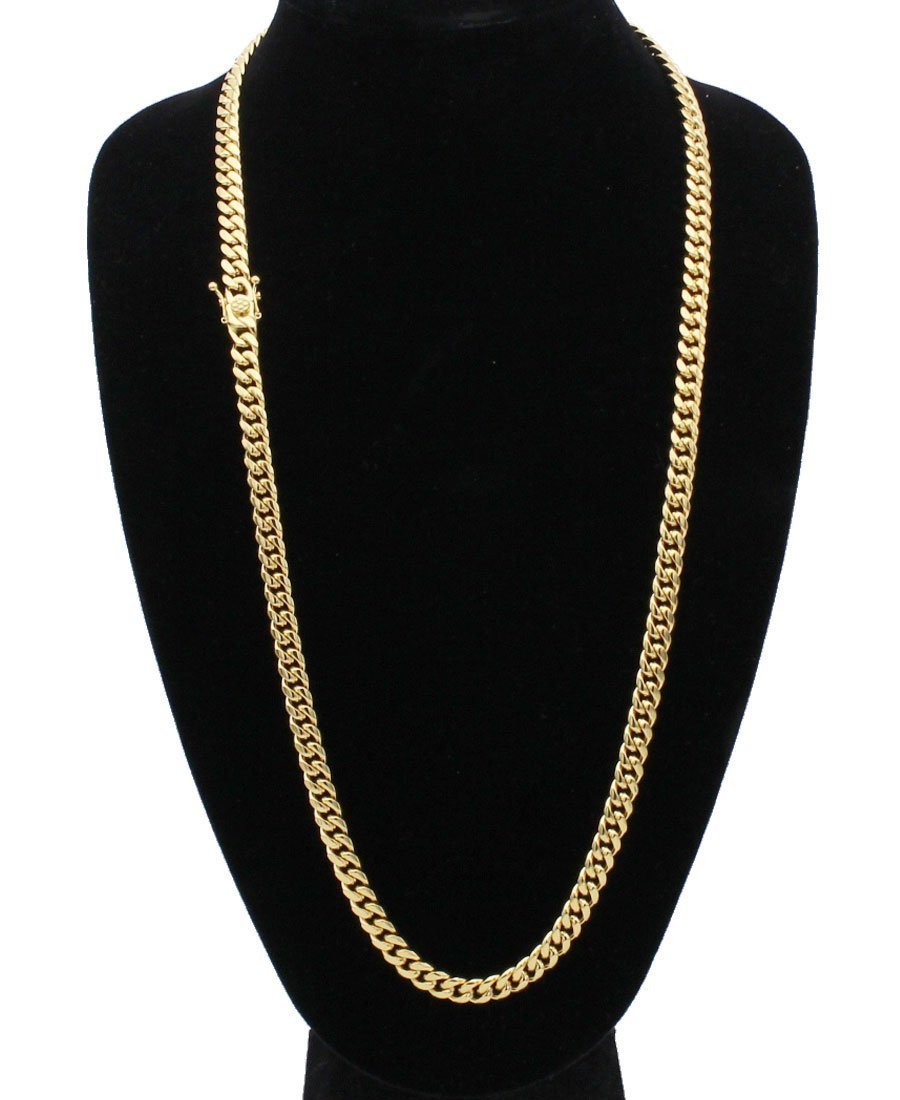 24K Real Gold Plated Miami Cuban Link Chain & Bracelet Set - 6mm/9mm/10mm/12mm/14mm Thick Hip Hop Jewelry for Men & Boys with Secure Clasp - Perfect for Parties, Gifts & Streetwear Fashion