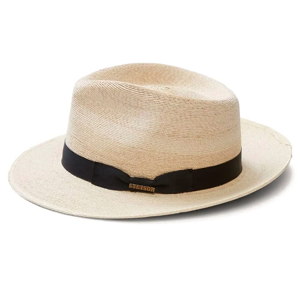 Stetson Trailhead Palm Straw Outback Hat for Men - Western Cowboy Sun Hat with UPF 50+ Sun Protection - Perfect for Hiking, Camping, and Outdoor Adventures