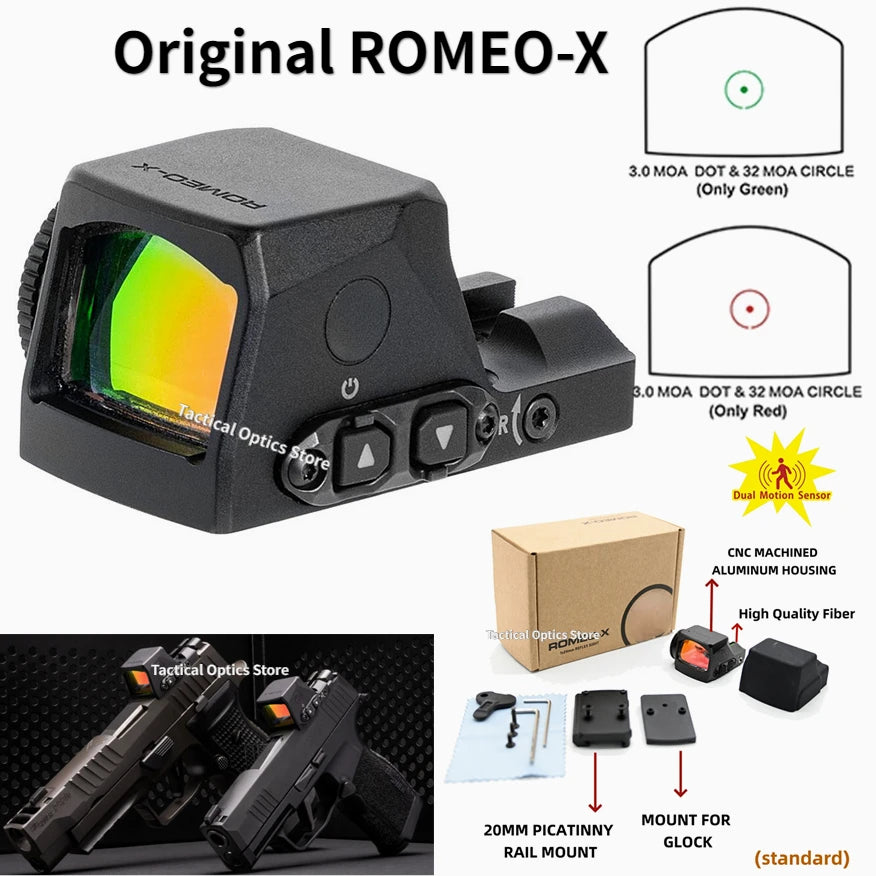 Tactical RX Compact Red Dot Sight for Pistols & Rifles - Aluminum Reflex Sight with 10 Brightness Settings | Perfect for Home Defense, Hunting & Target Shooting