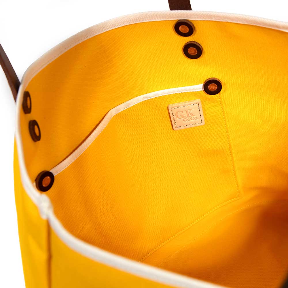 All Day Canvas Bucket Tote Bag - Solar Yellow Waterproof Beach Bag for Women, Perfect for Shopping, Travel & Picnic