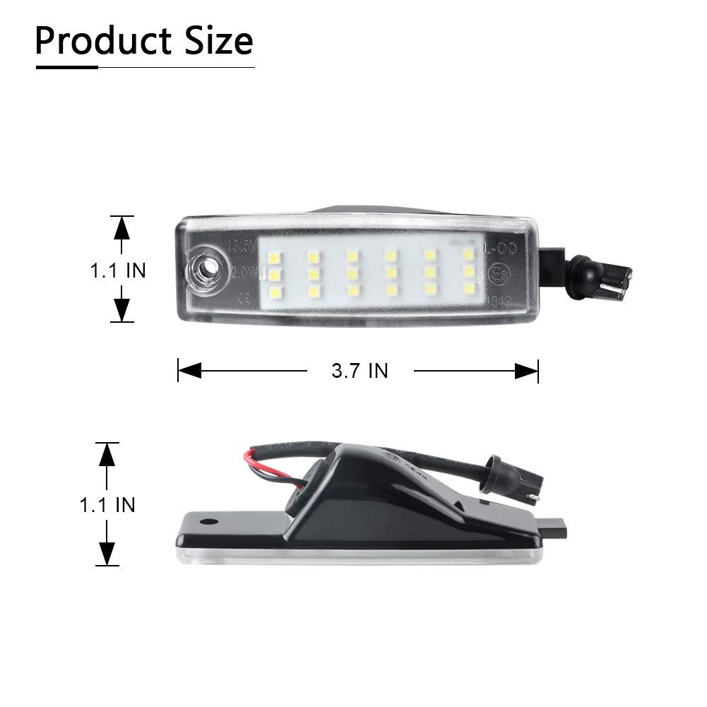Gempro LED License Plate Light - 2Pcs Super Bright White License Plate Lamp Assembly - Compatible with Scion XB, Toyota Highlander, Lexus RX300 - Perfect for Night Driving & Enhanced Vehicle Safety