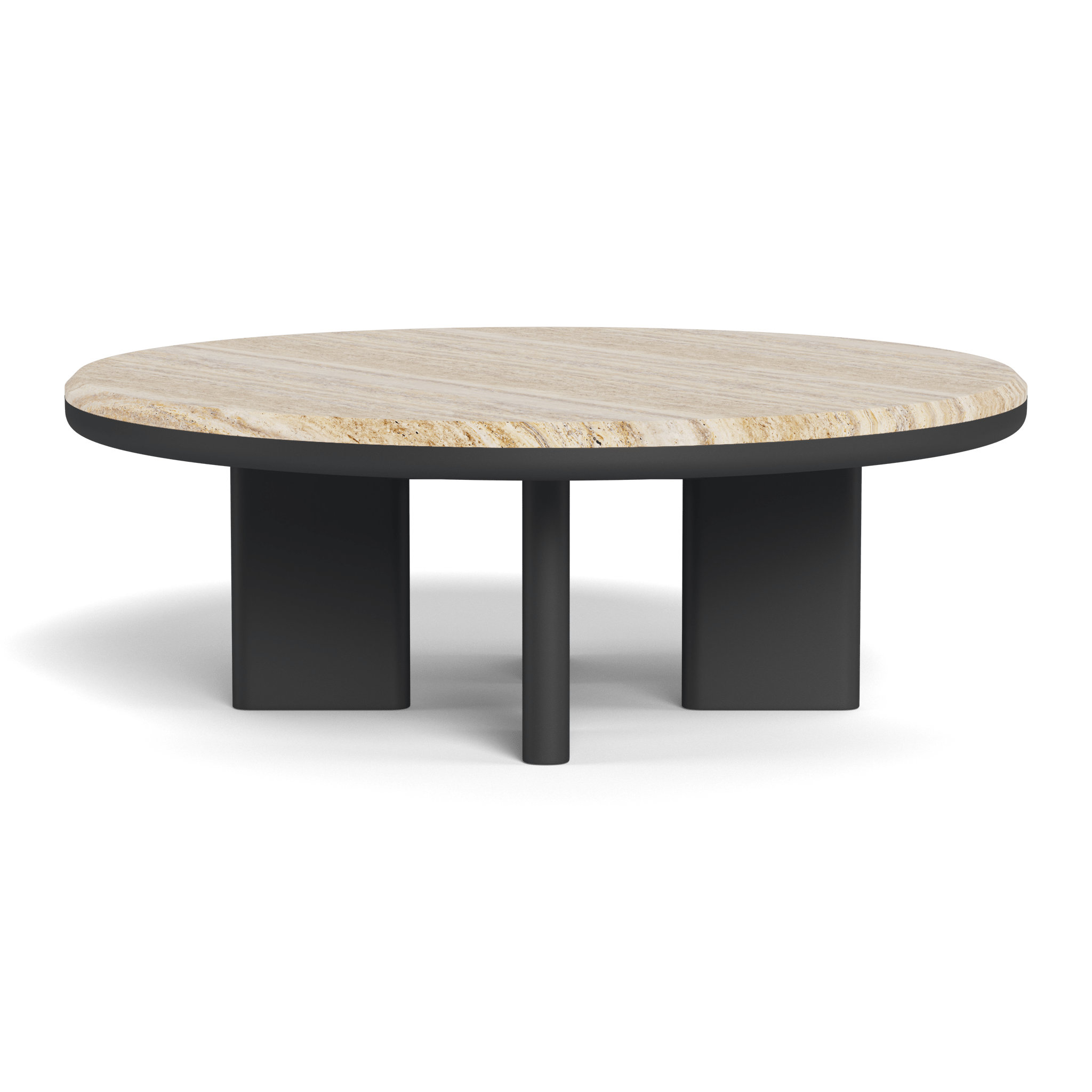 Modern Aluminum Round Coffee Table - Lightweight & Durable Indoor/Outdoor Use - Perfect for Living Room, Patio, or Poolside Decor