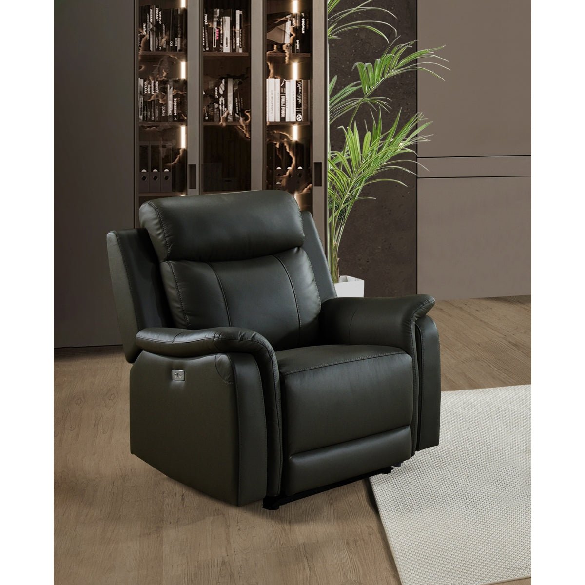 Premium Cyrus Black Power Glider Recliner Chair - Electric Lift Massage with USB Ports - Modern Comfort for Living Room, Home Theater & Nursery (Black)