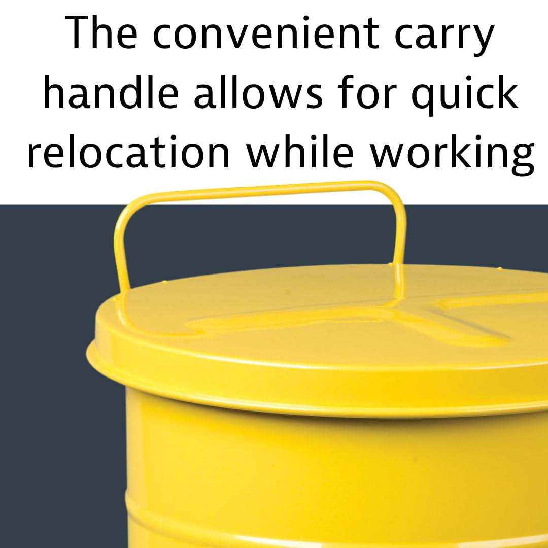 Justrite 14 Gallon Galvanized Steel Oily Waste Can with Self-Closing Lid - 20