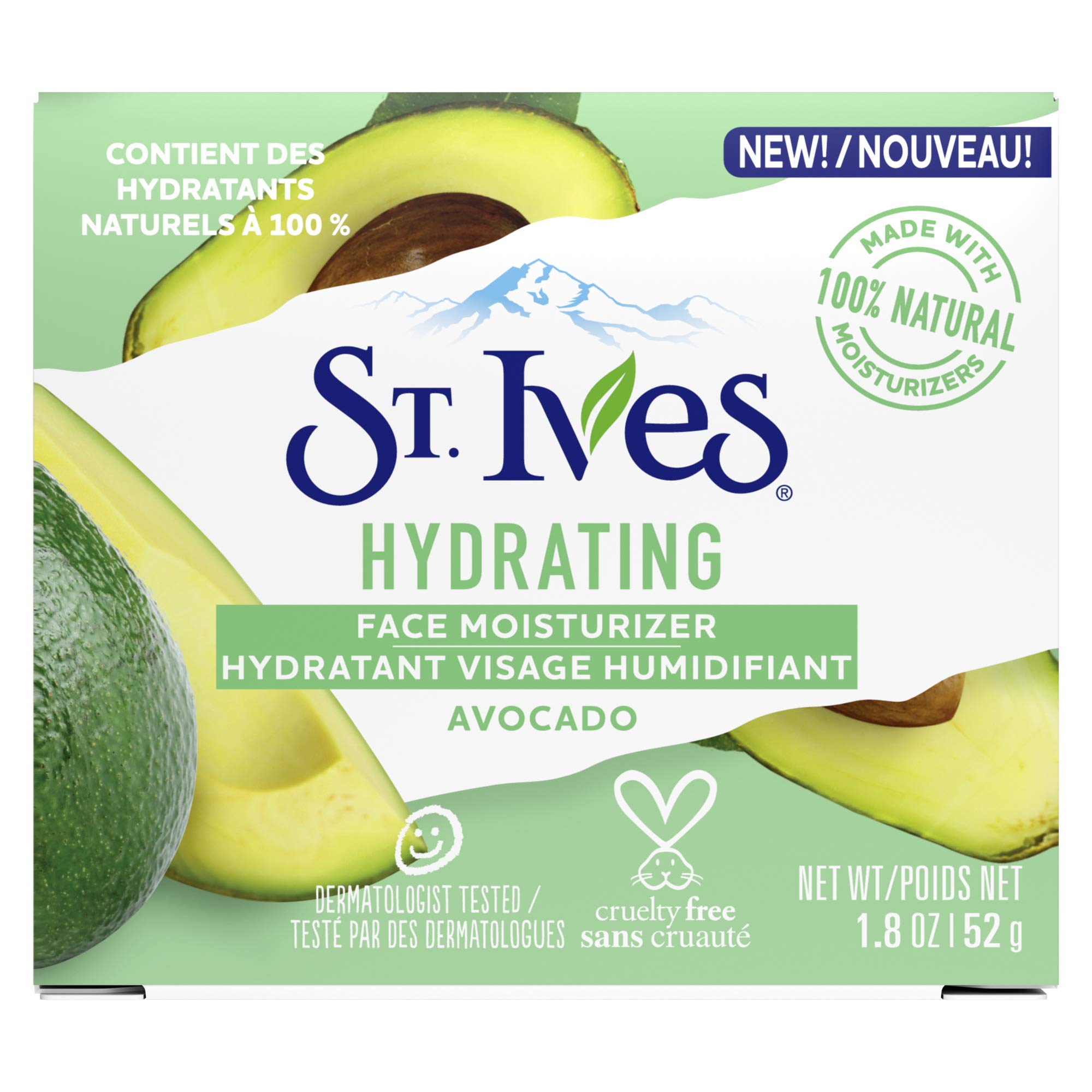 St. Ives Avocado Hydrating Face Moisturizer Cream - 1.8 oz for Dry & Sensitive Skin | Daily Hydration & Nourishment | Perfect for Morning & Night Skincare Routine