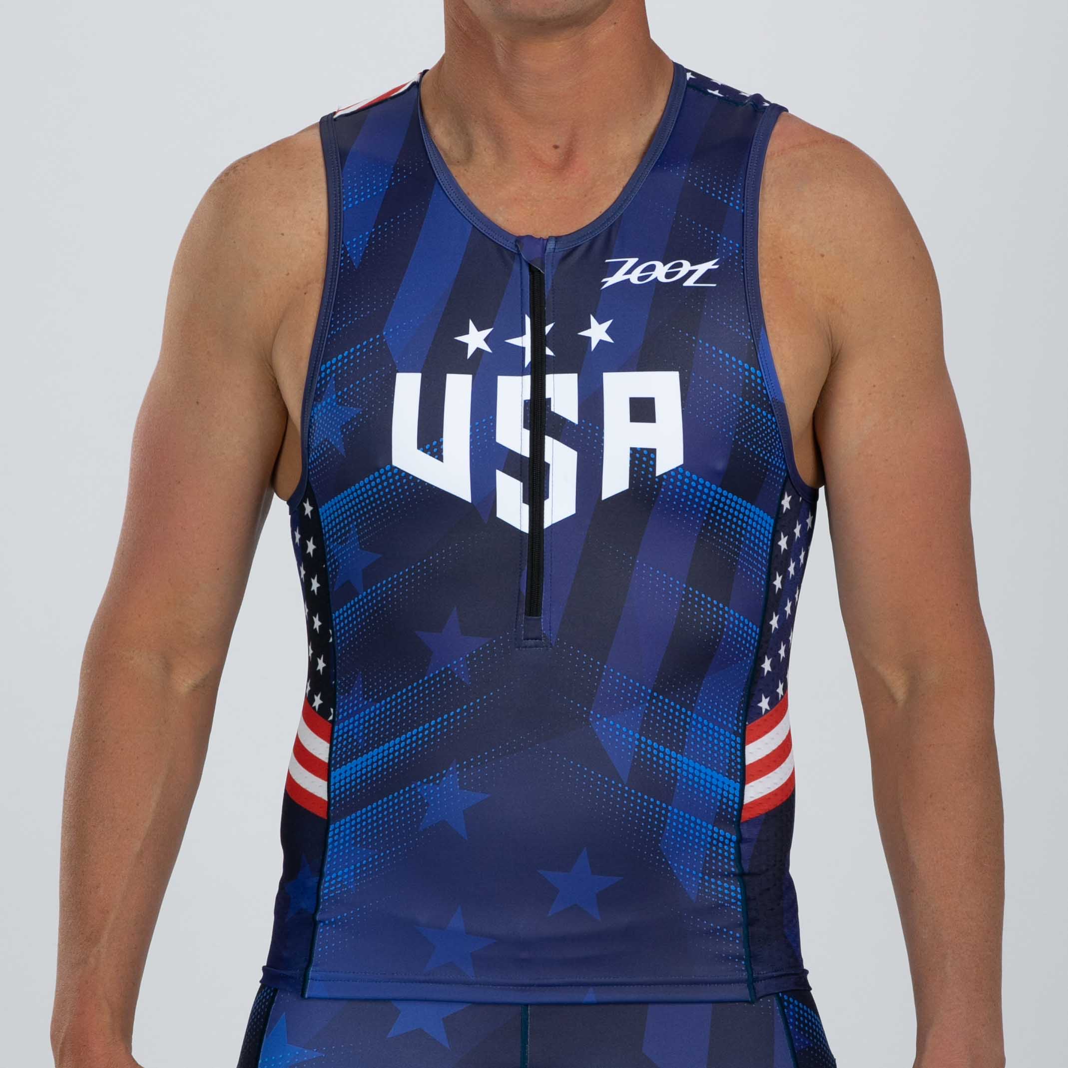 Men's Limited Edition Tri Tank Top - Red, White & Blue (RWB) - Perfect for Gym, Running & Patriotic Events