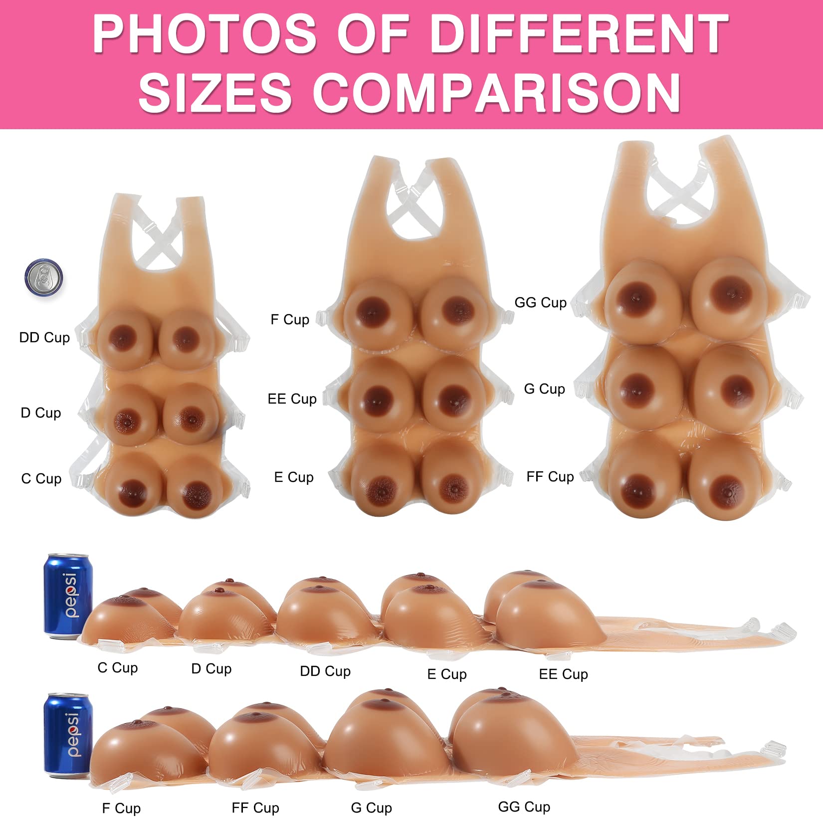 Vollence Silicone Breast Forms - Realistic Fake Boobs for Mastectomy, Crossdressing & Cosplay | Comfortable Prosthetic Bra Inserts for Women | Perfect for Daily Wear, Costume Parties & Gender Transition