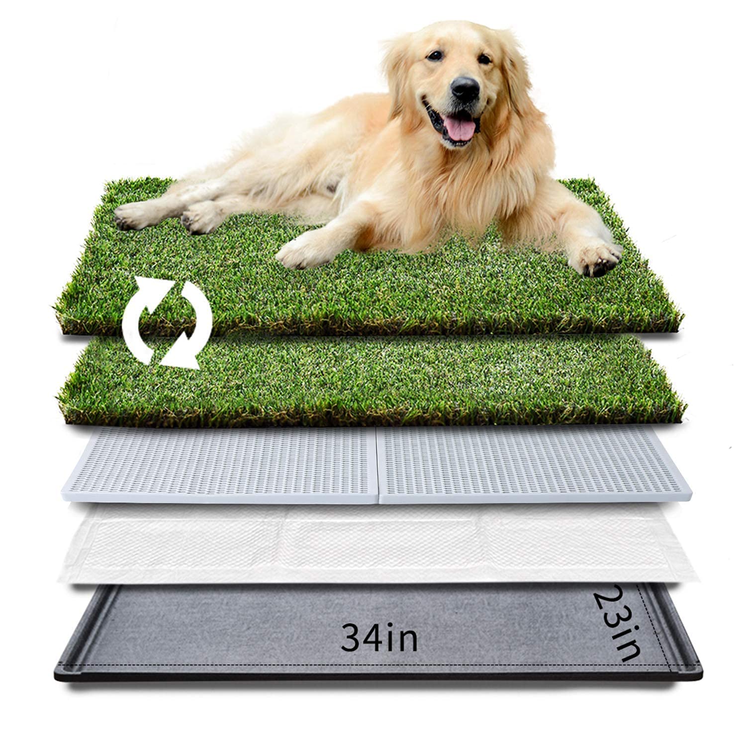 Premium Large Dog Grass Pad with Tray - 34
