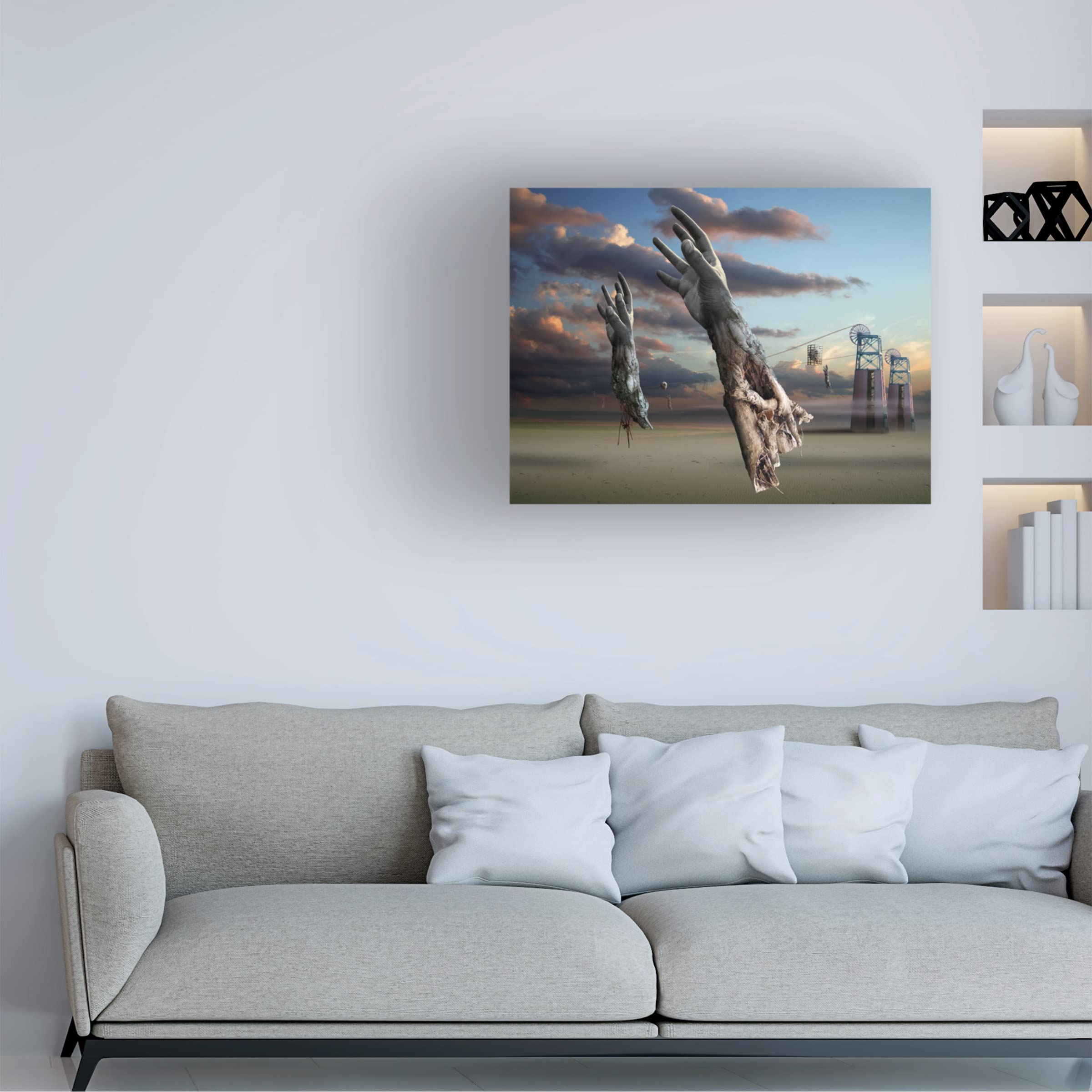 Abstract Reaching' Modern Canvas Wall Art by Radoslav Penchev - Handmade Painting for Living Room, Bedroom & Office Decor
