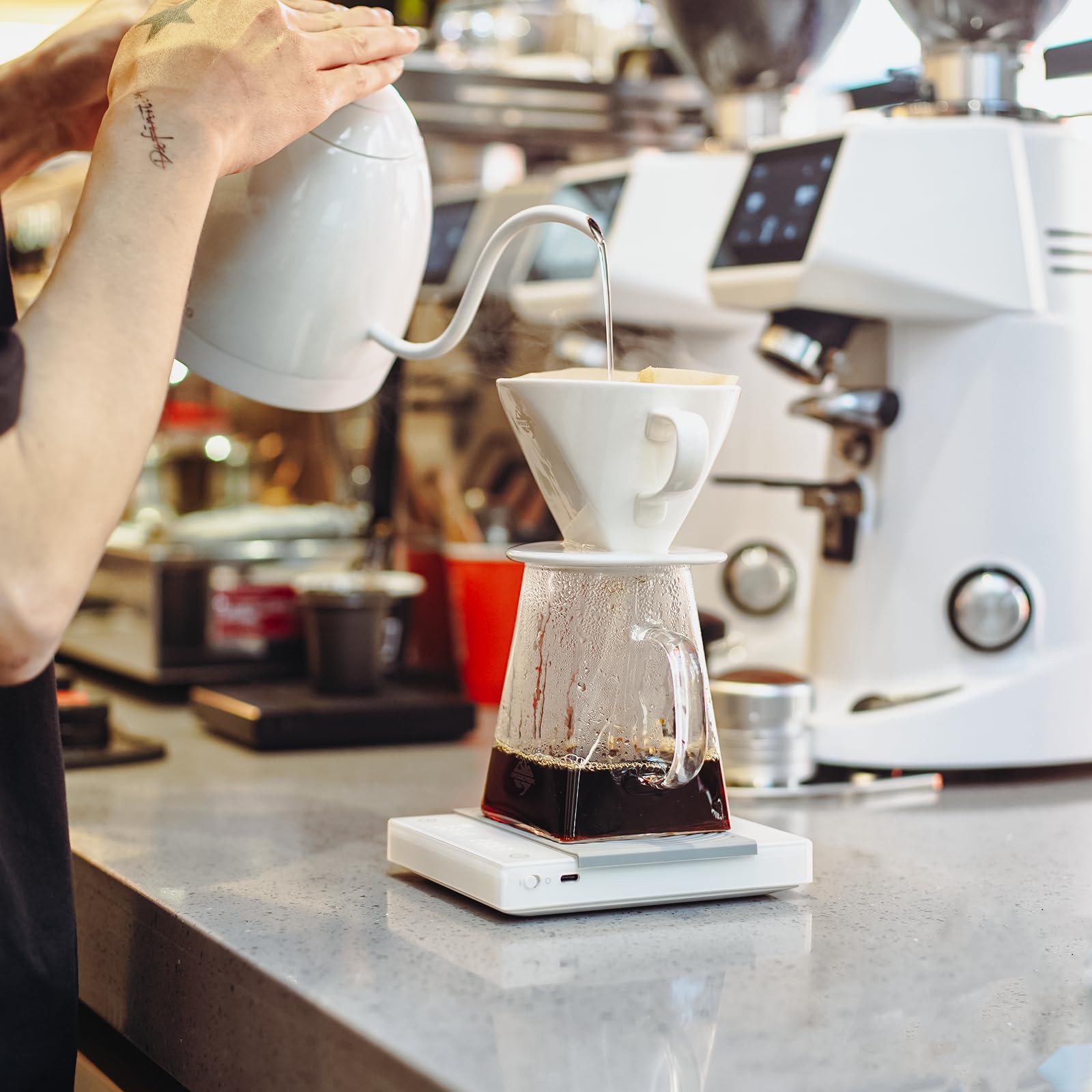Premium Manual Pour Over Coffee Dripper Set - Glass Carafe with White Coffee Filter for Home & Office Brewing - Perfect for Specialty Coffee Lovers & Baristas