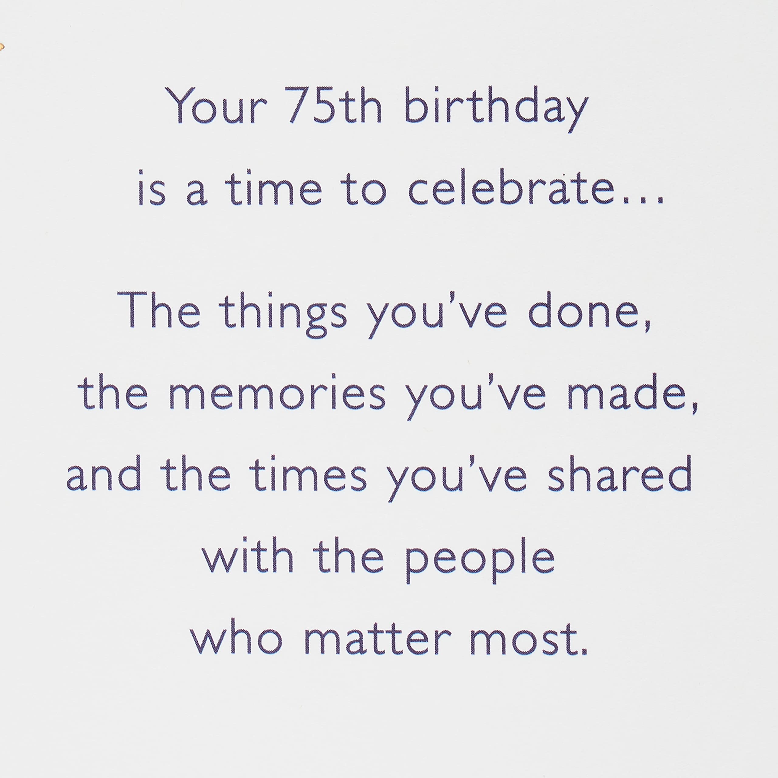 American Greetings 75th Birthday Card - Time To Celebrate - Perfect for Milestone Birthday Parties & Senior Celebrations
