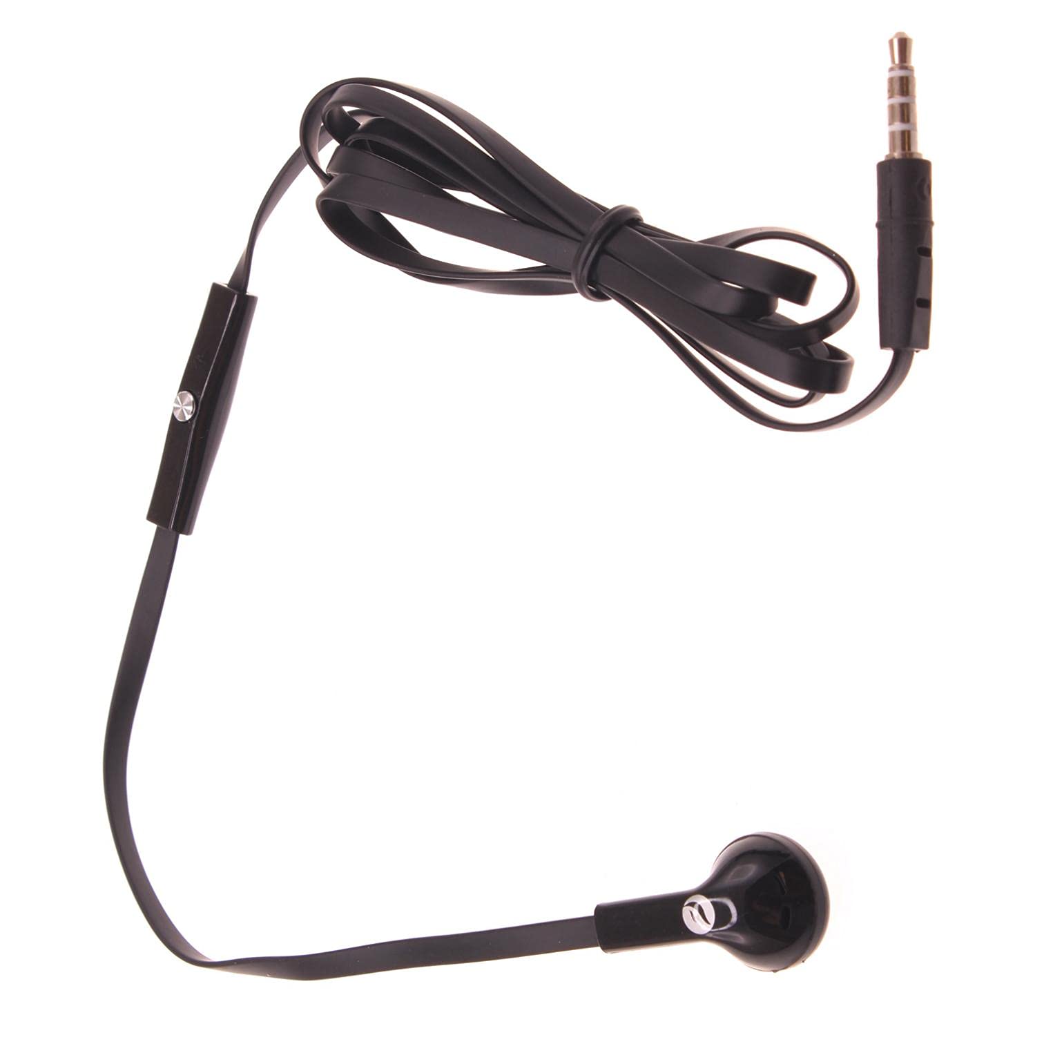 **Mono Wired Headset Single Earbud - 3.5mm Flat Black Earphone Compatible with Motorola Moto G Stylus 5G | Perfect for Calls, Gaming & Work**