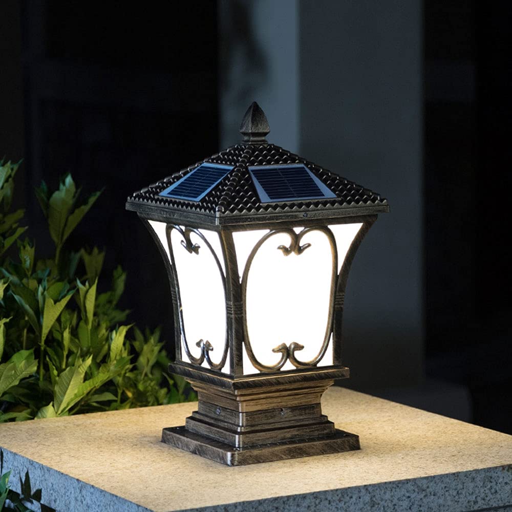 Solar LED Post Cap Lights - Waterproof Outdoor Pillar Lights for Patio, Deck, Fence & Lawn - Modern Solar-Powered Street Lamp for Wooden Posts (Perfect for Garden Pathways, Driveways & Backyard Lighting)
