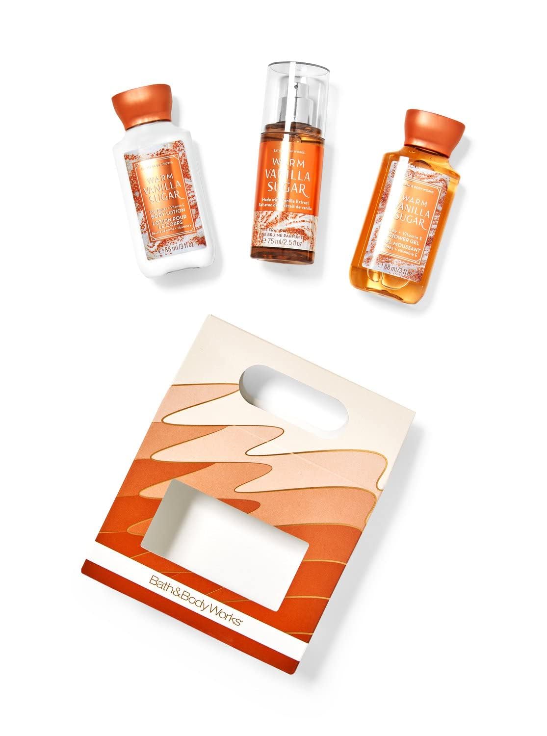 Bath & Body Works Warm Vanilla Sugar Mini Gift Set - Shower Gel, Body Lotion & Fragrance Mist | Travel Size Toiletries for Women, Perfect for Gifts & Vacation Essentials