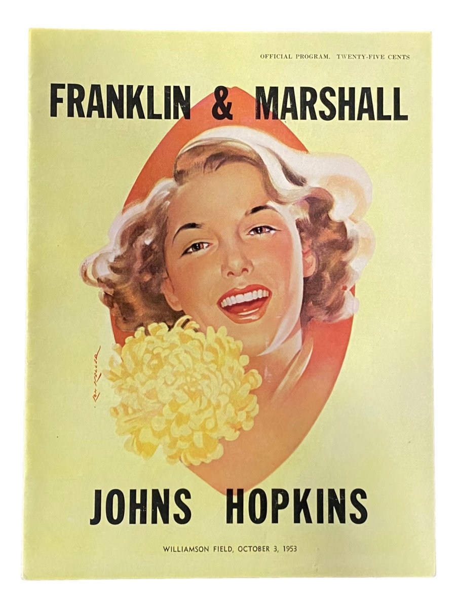 Franklin & Marshall vs Johns Hopkins Official Football Game Program - October 3, 1953 Vintage College Sports Memorabilia | Perfect for Collectors and Sports History Enthusiasts