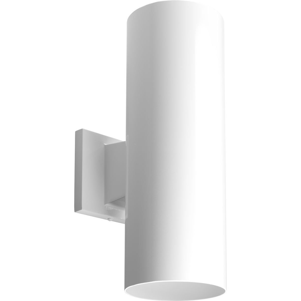 Progress Lighting P5675-30/30K 5 Inch Cylinder Modern Outdoor Wall Lantern Light - 14 Inch Tall White LED Fixture for Porch, Patio, Garden & Entryway Lighting