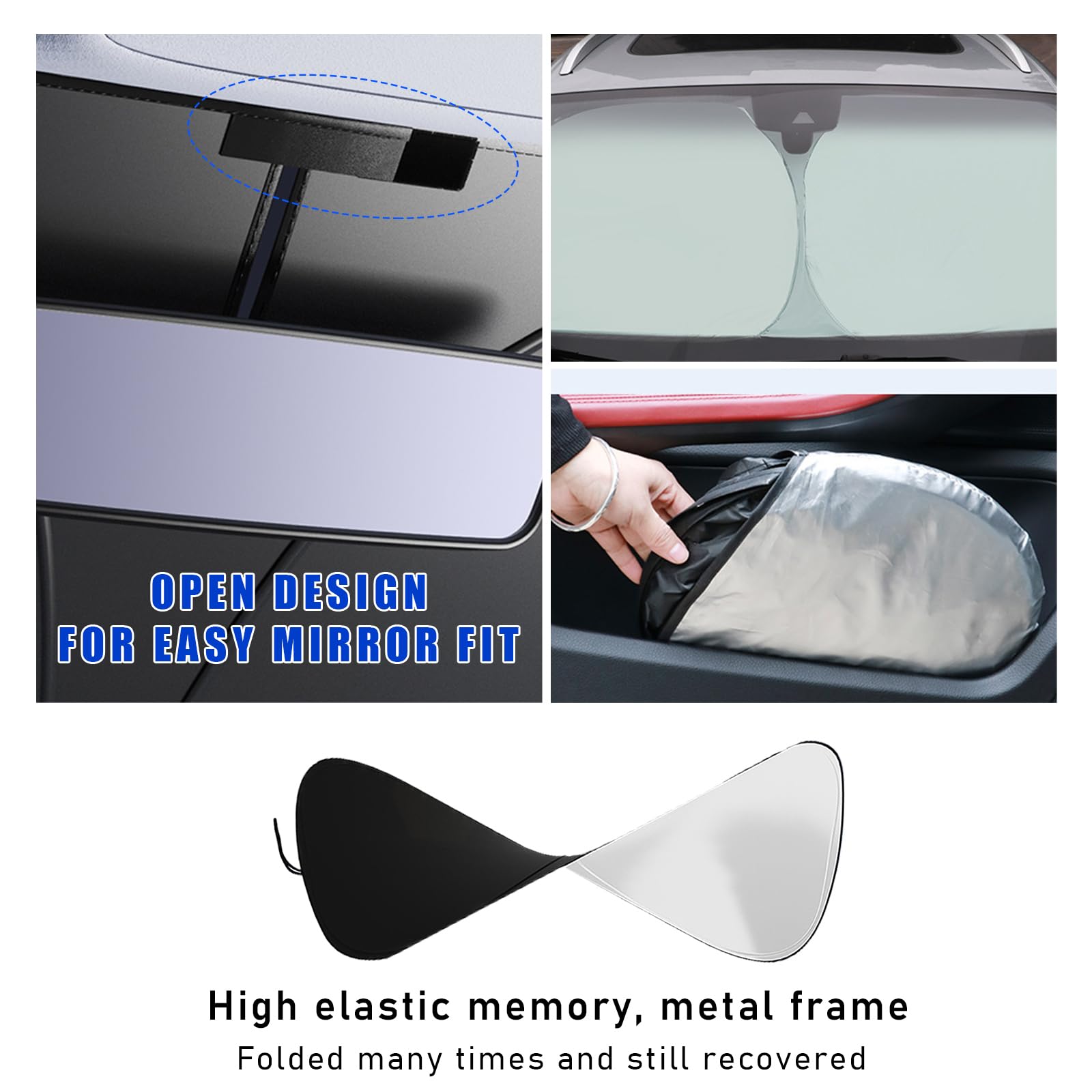 57.1×31.5 Inch Car Windshield Sun Shade - UV Protection & Heat Blocking Auto Sun Visor for Vehicle Cooling | Perfect for Summer Parking, Road Trips & Daily Commute