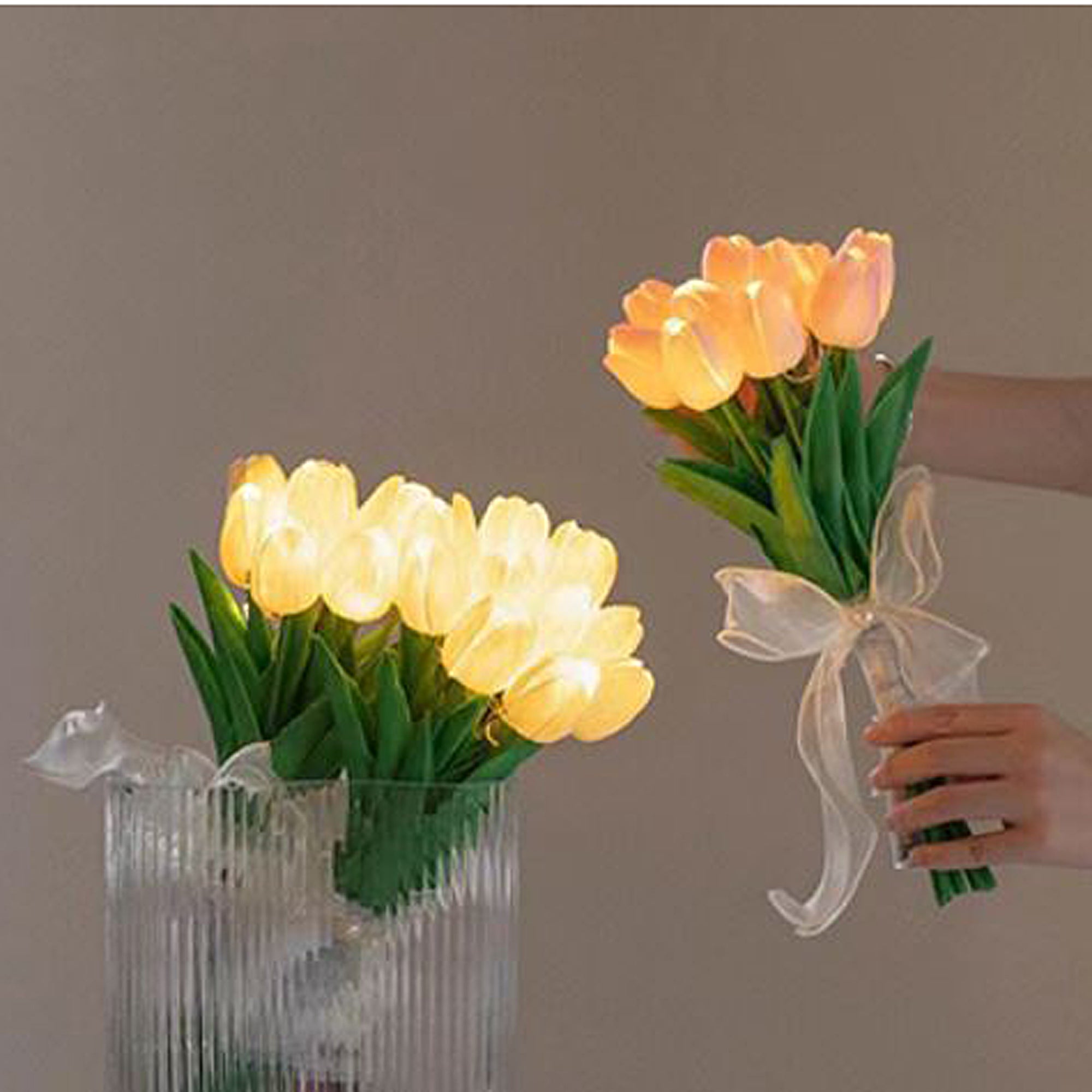 Milex The Yellow Tulip Light - Elegant Floral Table Lamp for Bedroom, Living Room & Office Decor | Warm White LED Bulb Included | Perfect for Home, Wedding & Gift Giving