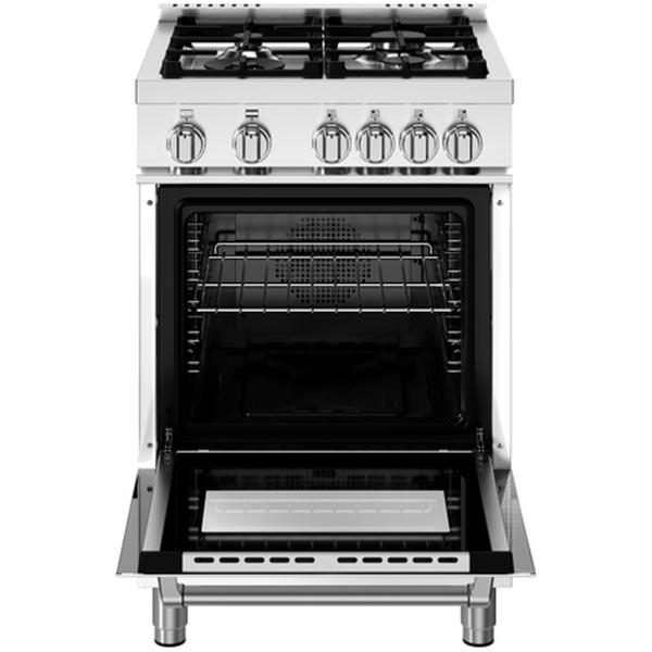 Bertazzoni 24 Inch Freestanding Gas Range MAS244GASXV - Professional Style Stainless Steel Oven with 4 Sealed Burners - Perfect for Home Chefs & Modern Kitchens