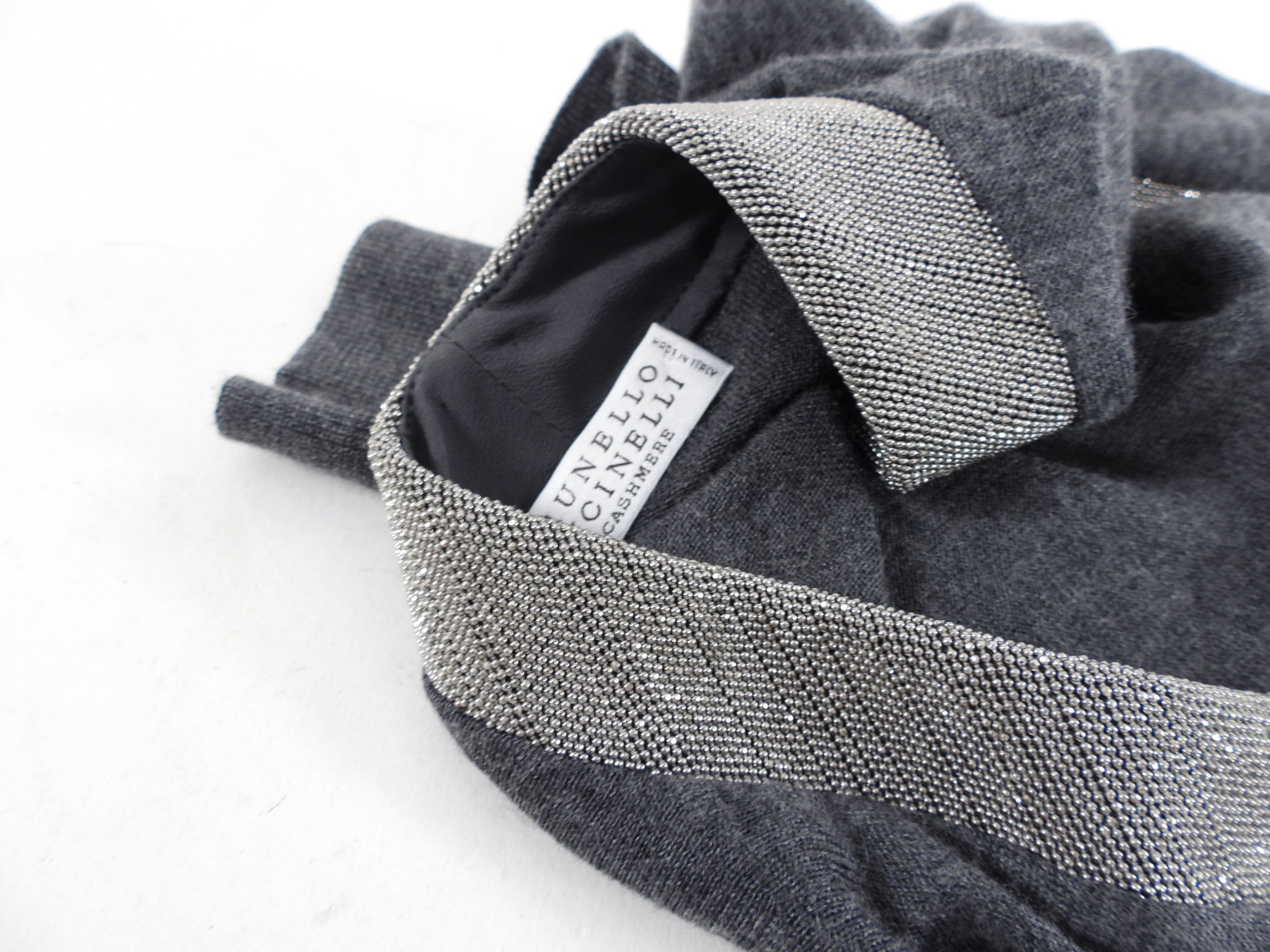 Brunello Cucinelli Grey Cashmere Blend Monili Cardigan for Women - XS/S Size - Soft Luxury Sweater for Office, Travel & Casual Wear