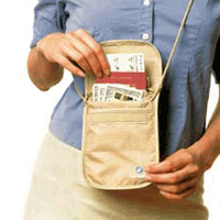 Waterproof RFID Blocking Neck Pouch Wallet - Travel Money Belt for Men & Women - Secure & Lightweight for Running, Hiking, and Outdoor Adventures