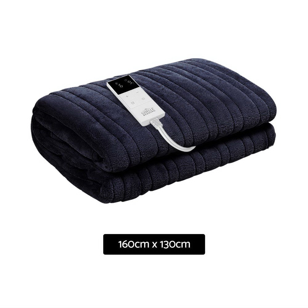 Electric Heated Fleece Throw Blanket - Ultra Soft & Washable Charcol Gray - Perfect for Cozy Nights, Winter Warmth & Home Relaxation