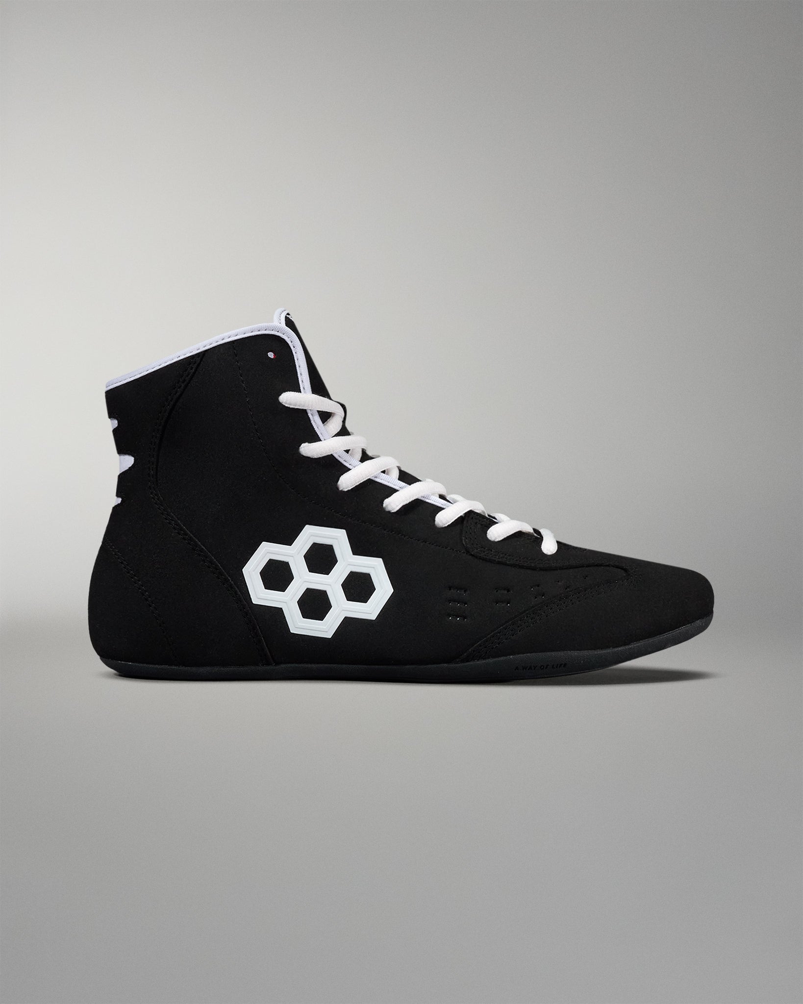 RUDIS International Adult Wrestling Shoes - Black/White | Lightweight & Durable for Training & Competition | Perfect for Wrestling, MMA & Grappling