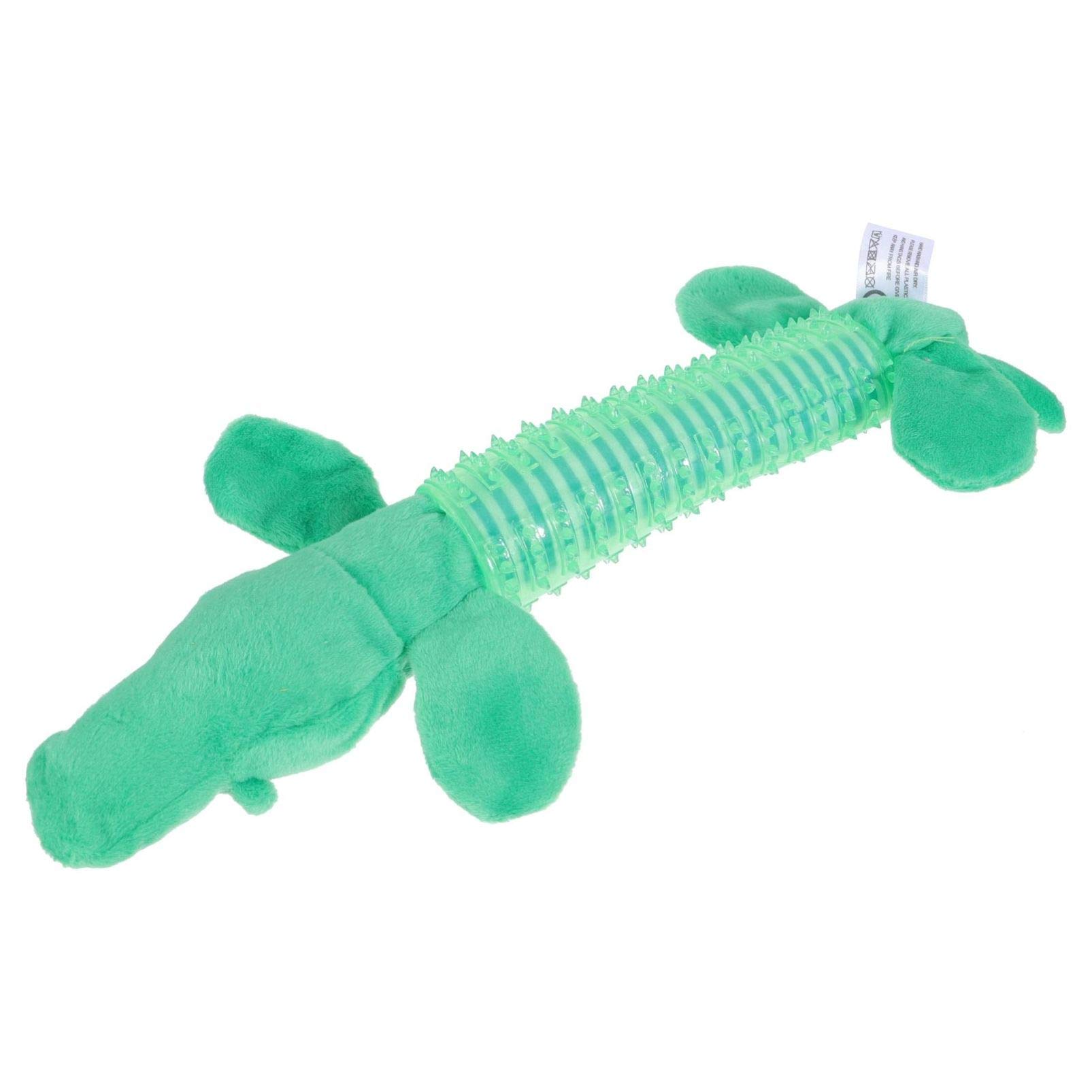 Balacoo Puppy Teething Toy - Squeaky Crocodile Chew Toy for Small & Medium Dogs, Dental Cleaning & Pain Relief for Teething Puppies - Perfect for Indoor Play, Training & Anxiety Relief