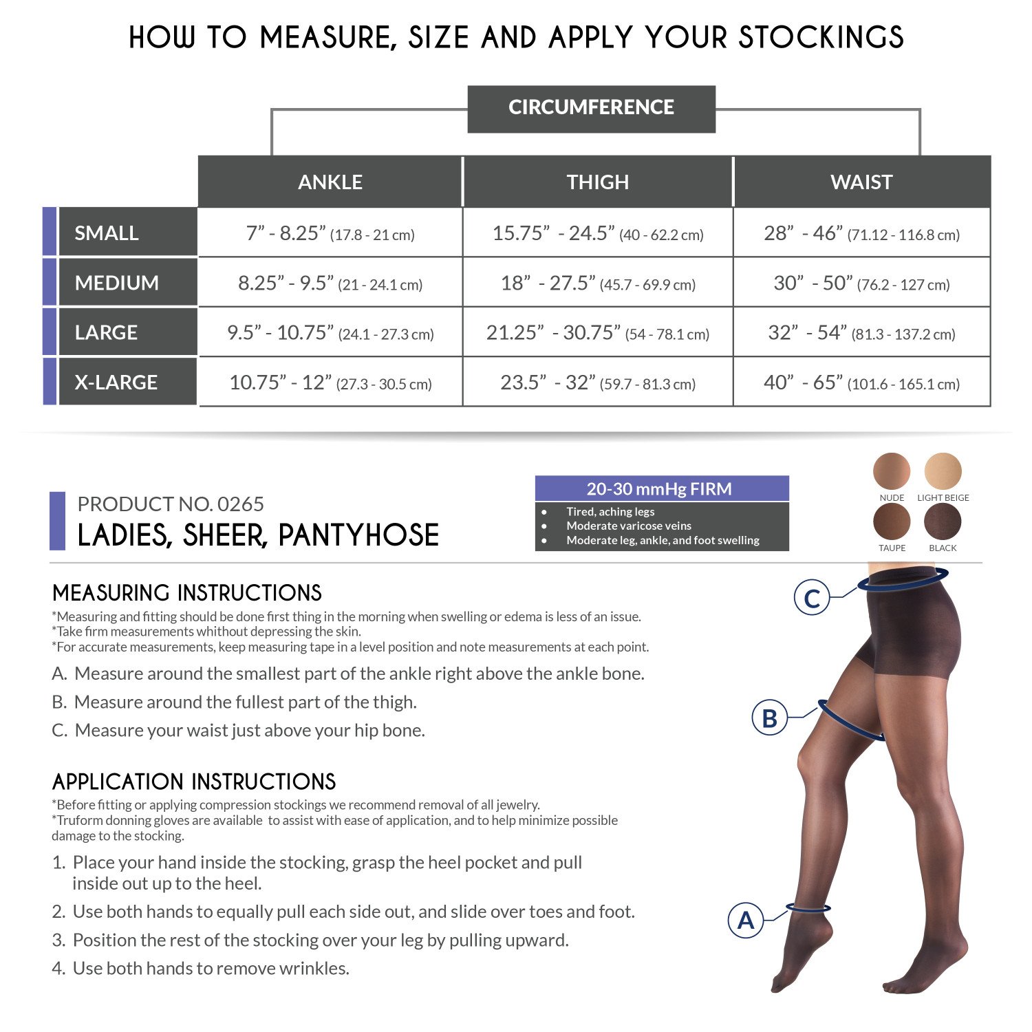 Truform 20-30 mmHg Sheer Compression Pantyhose for Women - 20 Denier Shaping Tights in Beige, X-Large (Pack of 2) | Medical Support, Varicose Vein Relief & Everyday Comfort for Work or Travel