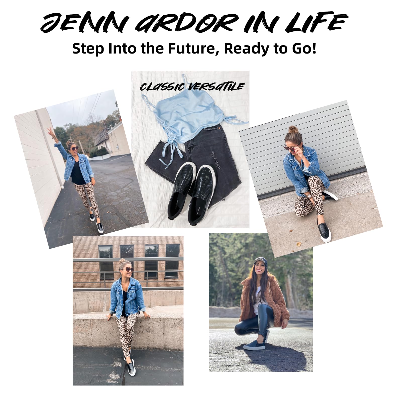 JENN ARDOR Women's Slip On Sneakers - Comfortable Casual Walking Shoes for Women | Fashion Flats for Everyday Wear, Travel & Work