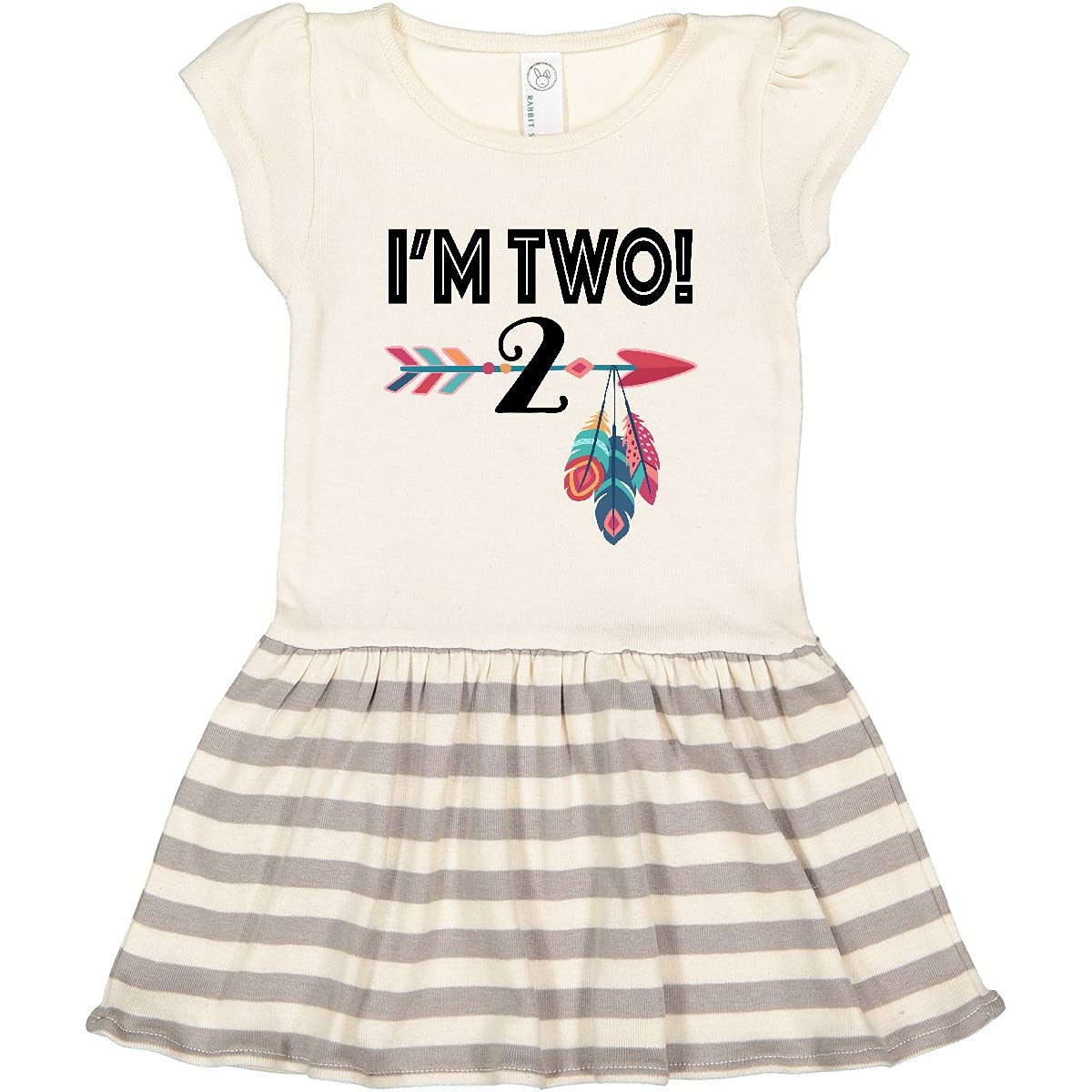 Inktastic 2nd Birthday Boho Tribal Arrow Toddler Dress for Girls - Cute 2 Year Old Outfit for Birthday Party, Photo Shoot & Special Occasions