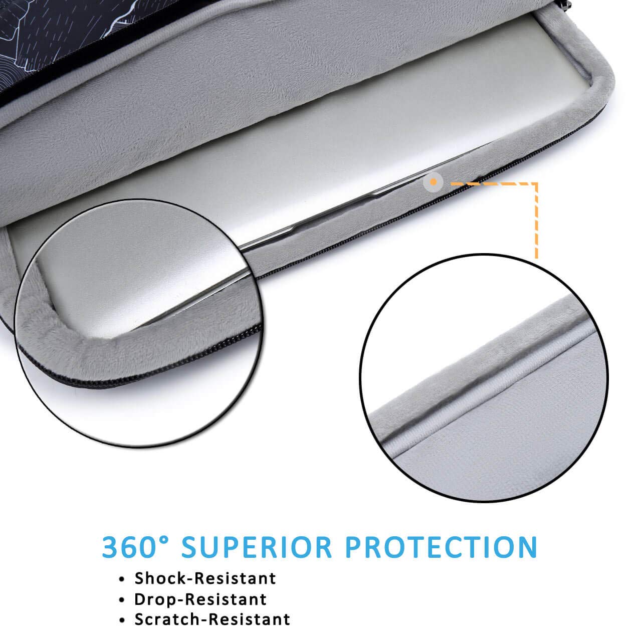 Premium 13-14 Inch Laptop Sleeve Bag with Small Accessory Case - Compatible with MacBook Air, MacBook Pro, Chromebook & Surface Book - Waterproof & Shockproof Protective Cover for Work, Travel & School Use