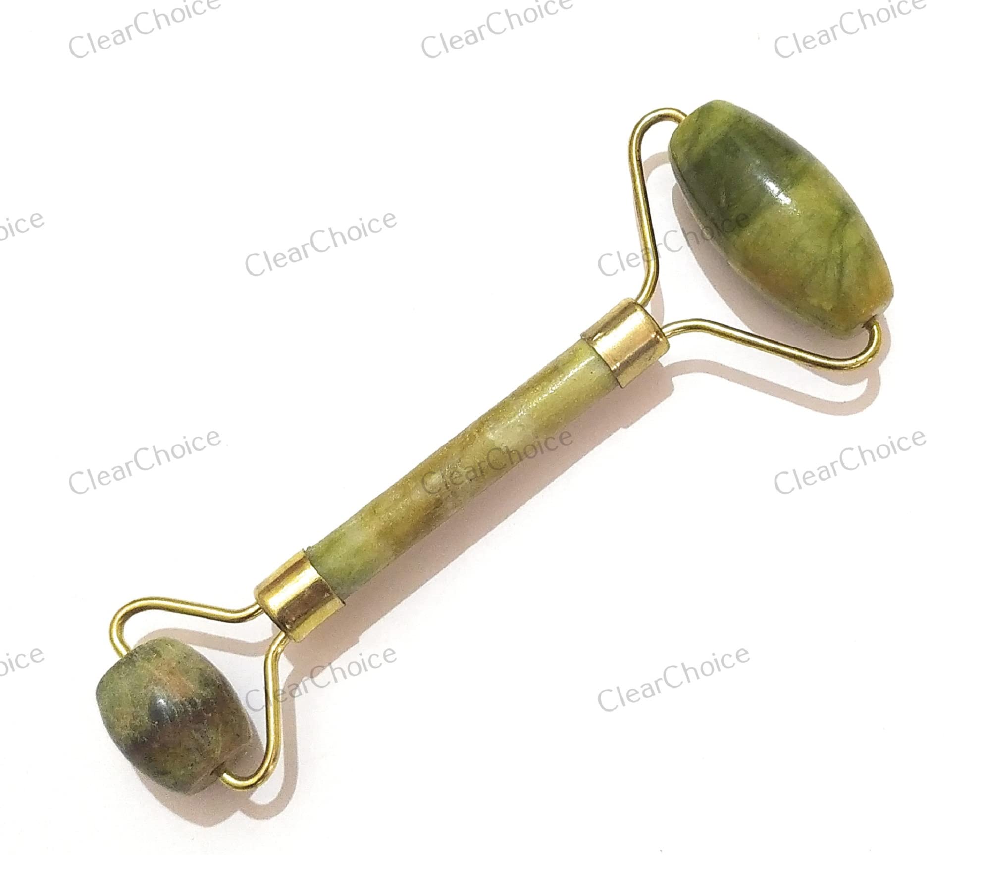 ClearChoice Facial Roller Massager - Jade & Rose Quartz Face Massage Tool for Skin Care, Wrinkle Reduction & Lymphatic Drainage - Perfect for Face, Neck & Eye Treatment - Great for Morning Routine, Spa Day & Travel Skincare