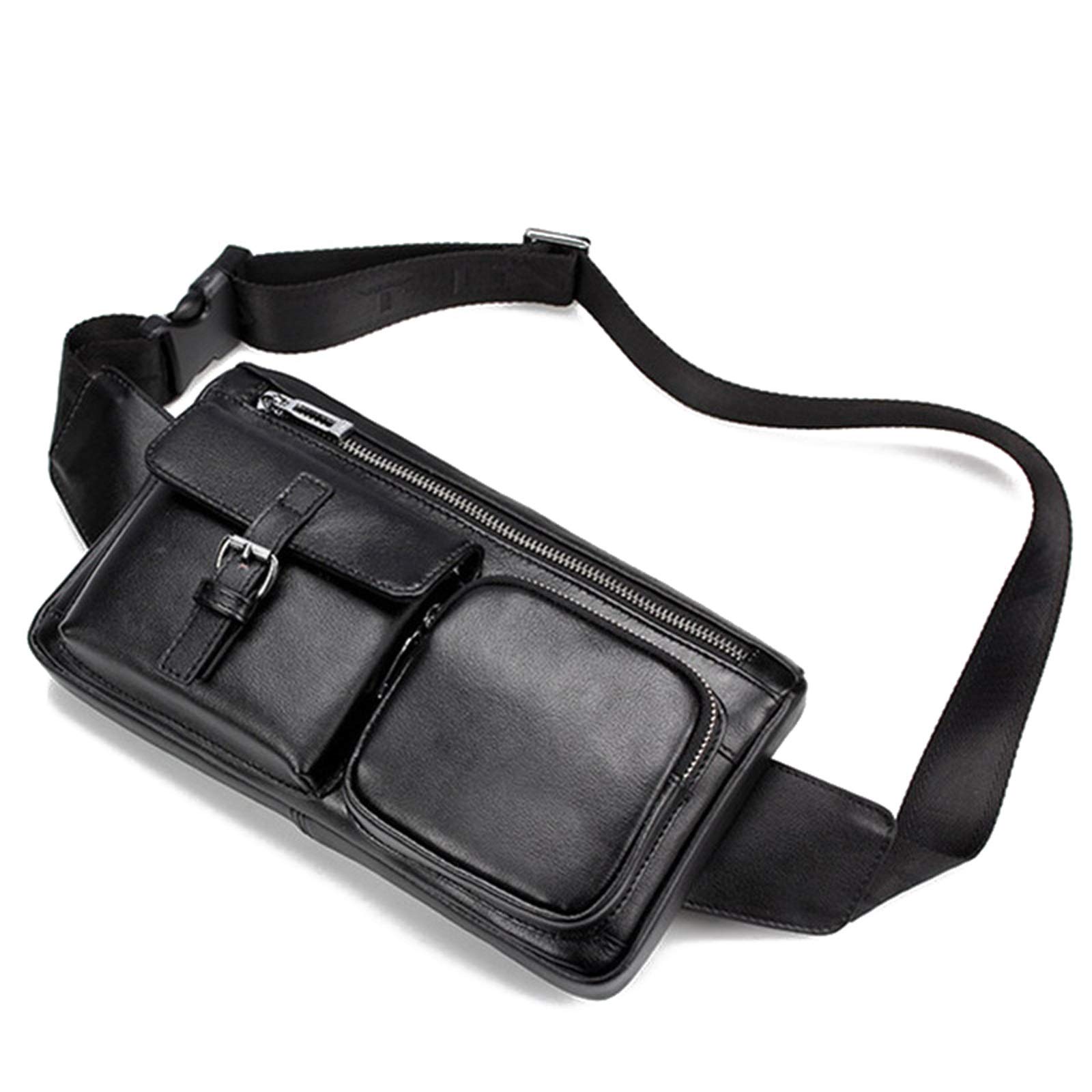 Premium Leather Waist Pack for Men & Women - Adjustable Sling Bag for Hiking, Running, Travel & Outdoor Adventures | Hands-Free Crossbody Fanny Pack for Gym, Concerts & Daily Use