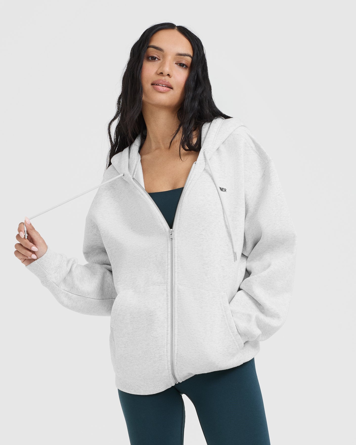 Foundations Zip Through Hoodie for Men & Women | Light Grey Marl | Casual Wear, Gym & Outdoor Activities