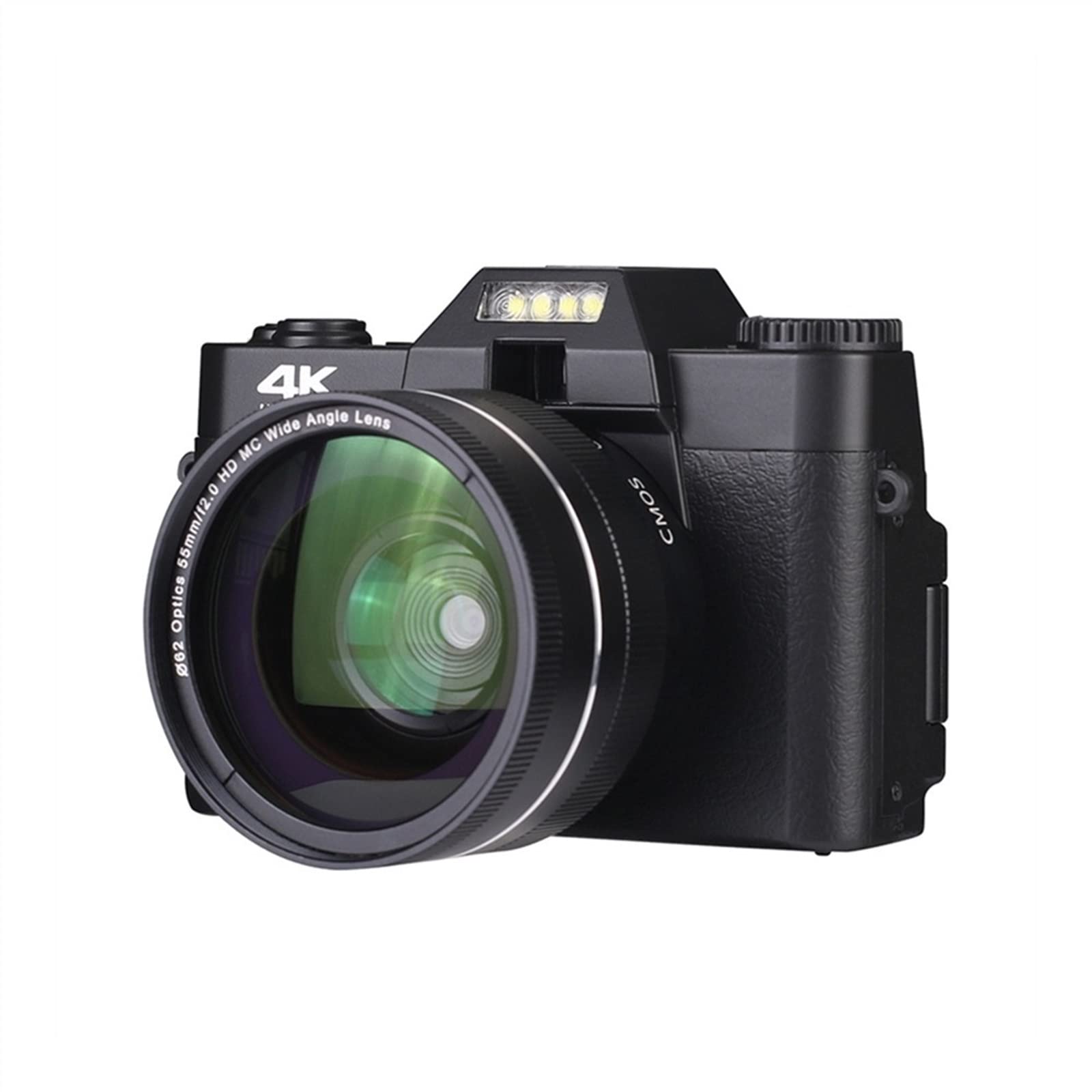 AUBEST 4K Digital Video Camera Camcorder - 48MP Photography, Rotatable Touch Screen, Wide Angle Lens, Compact & Portable for Vlogging, YouTube, Travel, Family Events (No TF Card Included)