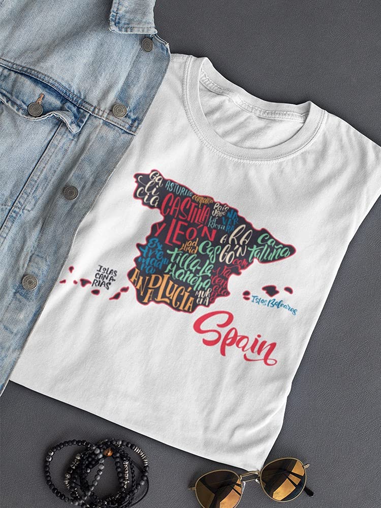 Stylish Spain Country & States Graphic T-Shirt for Women - Perfect for Travel, Casual Wear & Gift Giving