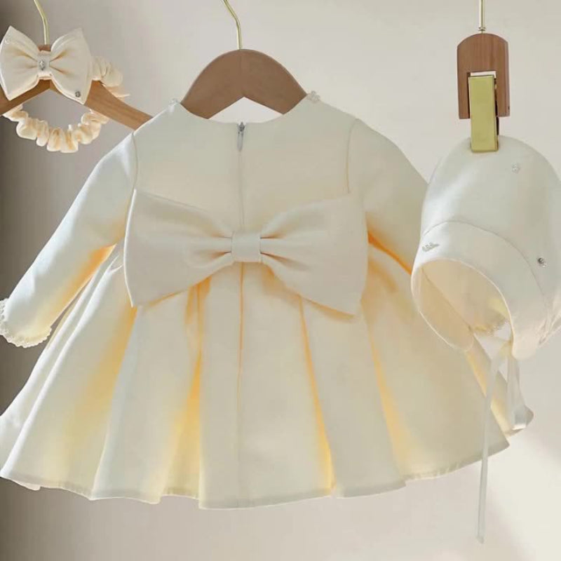 Elegant Baby Girl Bow Ball Gown Toddler Formal Dresses for Special Occasions - Birthday, Wedding, Party & Photoshoot Outfits
