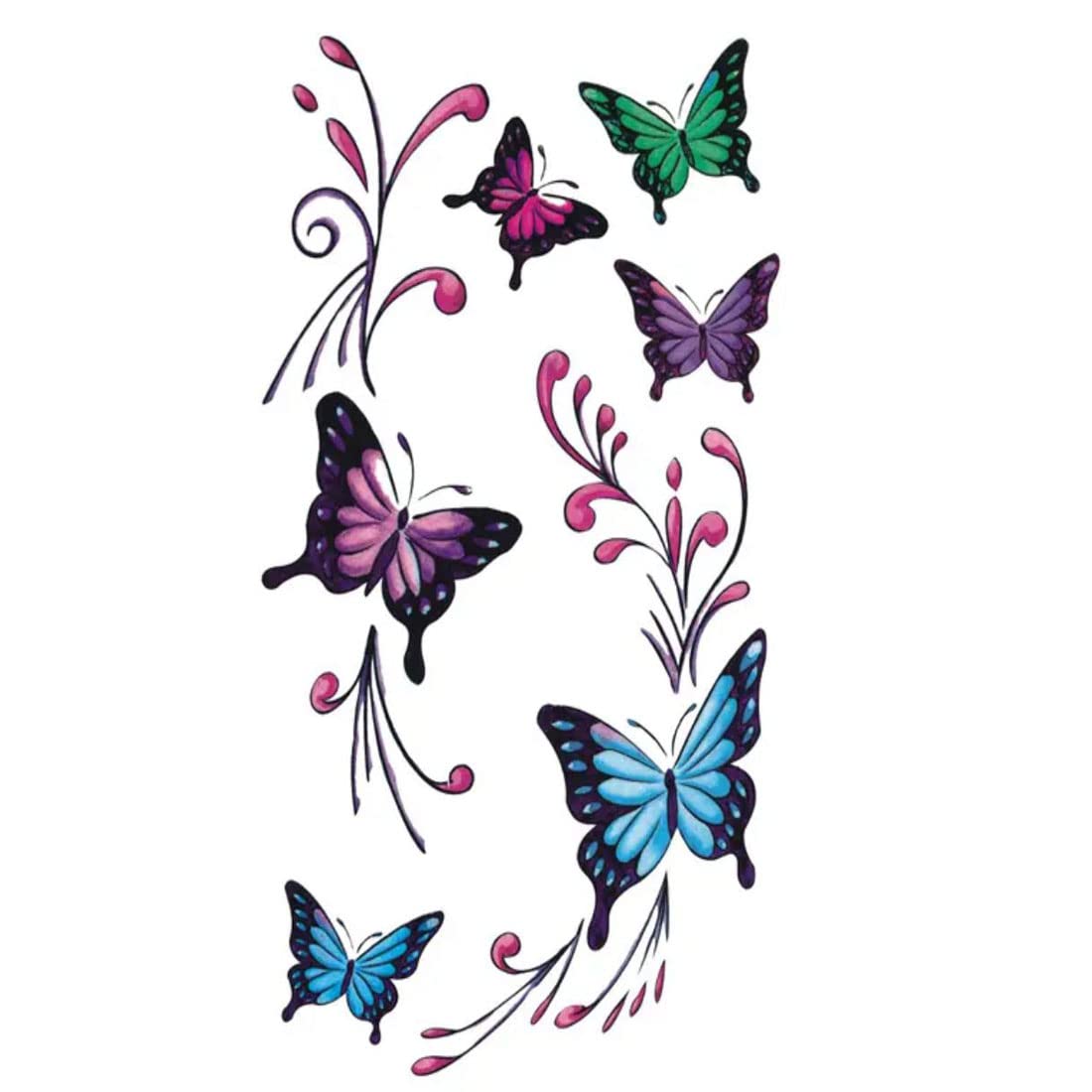 Waterproof Temporary Tattoo Butterfly Combo Set - Long Lasting Fake Body Art for Men & Women - Perfect for Parties, Festivals, and Summer Beach Looks