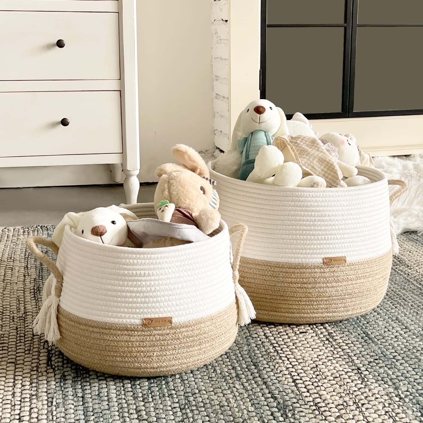 Boho Cotton Rope Storage Basket 11.8