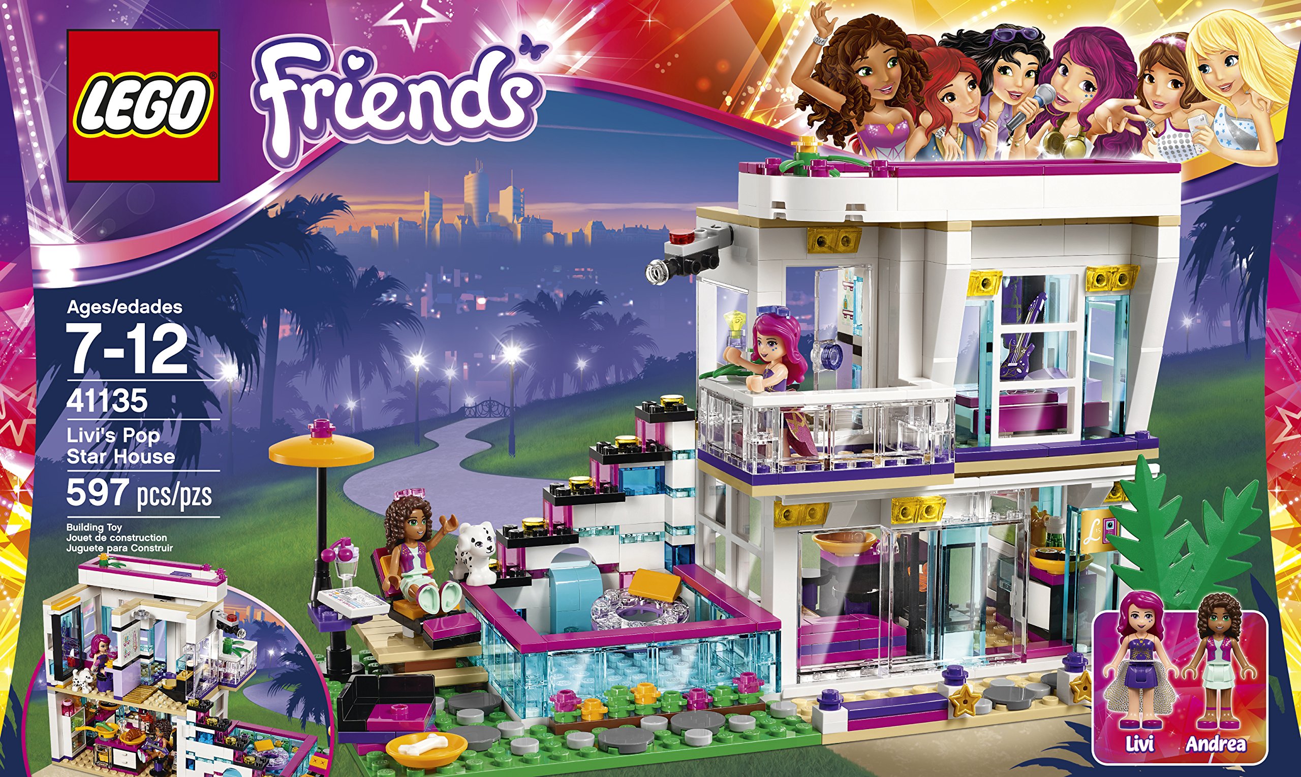 LEGO Friends Livi's Pop Star House Building Kit - 597 Pieces Creative Construction Toy for Kids Ages 6-12 | Perfect for Birthday Gifts & Pretend Play Scenes