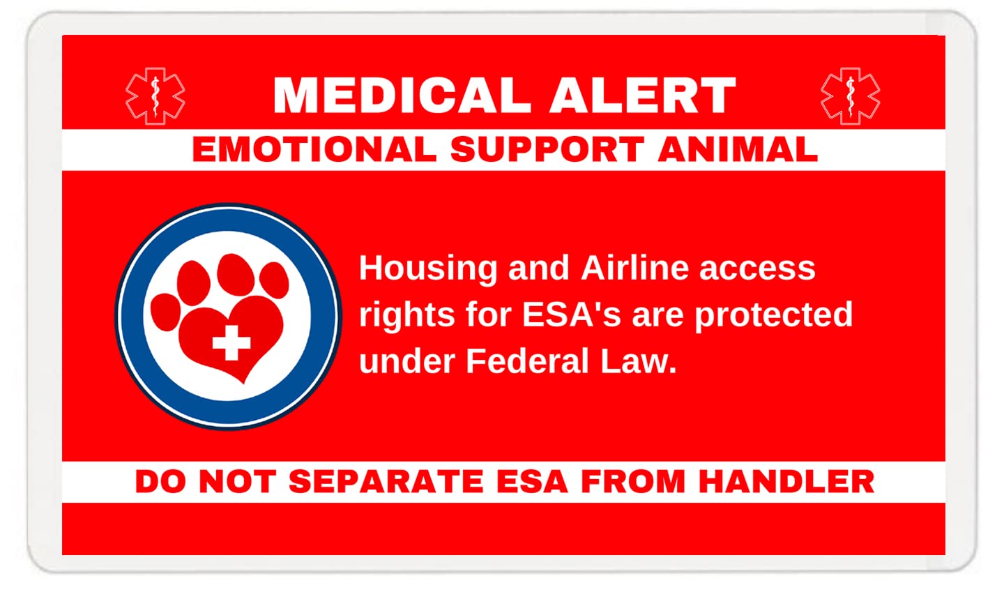 Emotional Support Animal ID Badge & Wallet Card - ESA Certification for Dogs & Cats - Perfect for Travel, Housing & Public Access (1 Pack)