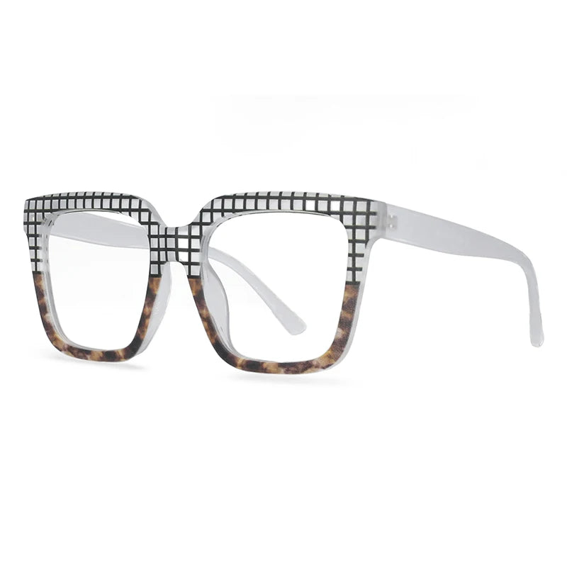 CCspace Women's Full Rim Large Square Reading Glasses R57090 - Stylish & Comfortable for Reading, Working, and Computer Use