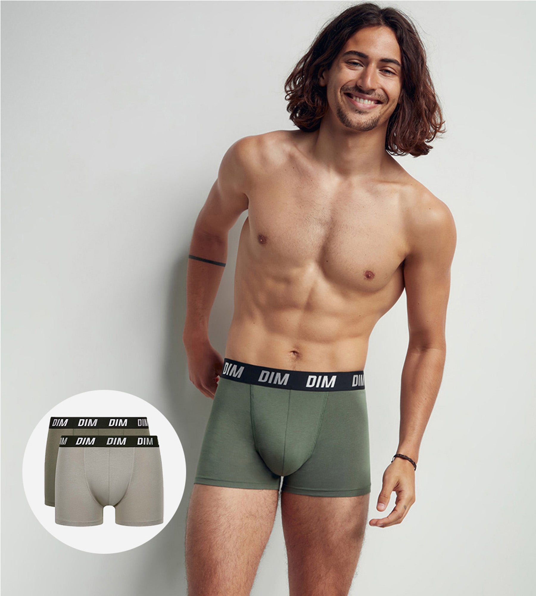 2 Pack Men's Active Thermoregulation Boxer Briefs - Green - Moisture Wicking & Breathable Underwear for Sports & Daily Wear