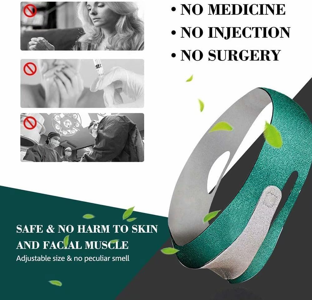 SWAMINE Chin Reducer Face Slimming Belt for Double Chin Reduction - V-Shape Facial Lifting Mask for Men & Women | Reusable Anti-Wrinkle Elastic Chin Strap for Cheek Slimming & Jawline Definition | Perfect for Home Use, Yoga, Skincare Routine & Self-Care Sessions