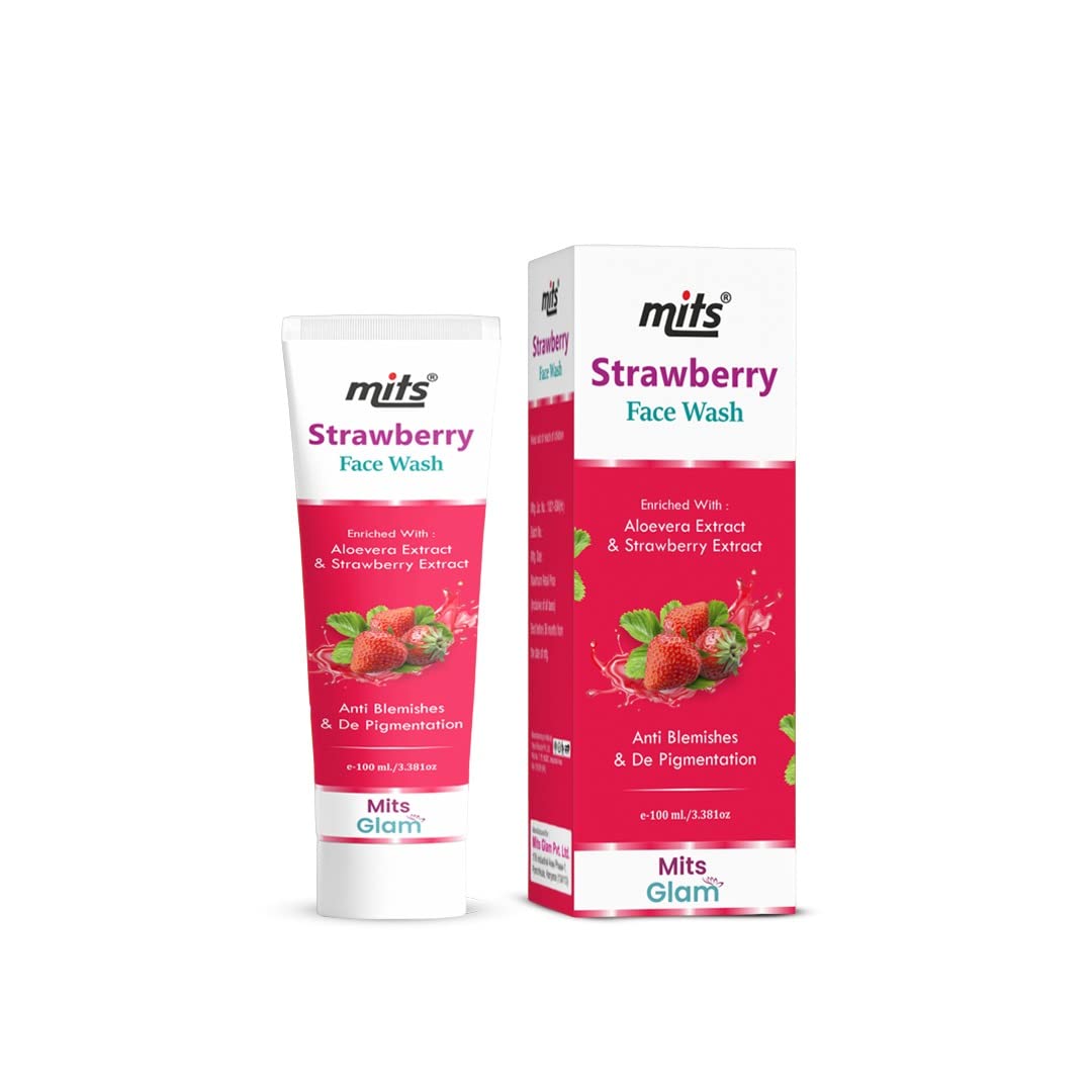 Strawberry Extract Face Wash for Soft & Glowing Skin | Gentle Cleanser with Natural Strawberry Benefits | Perfect for Daily Skincare & Acne-Prone Skin